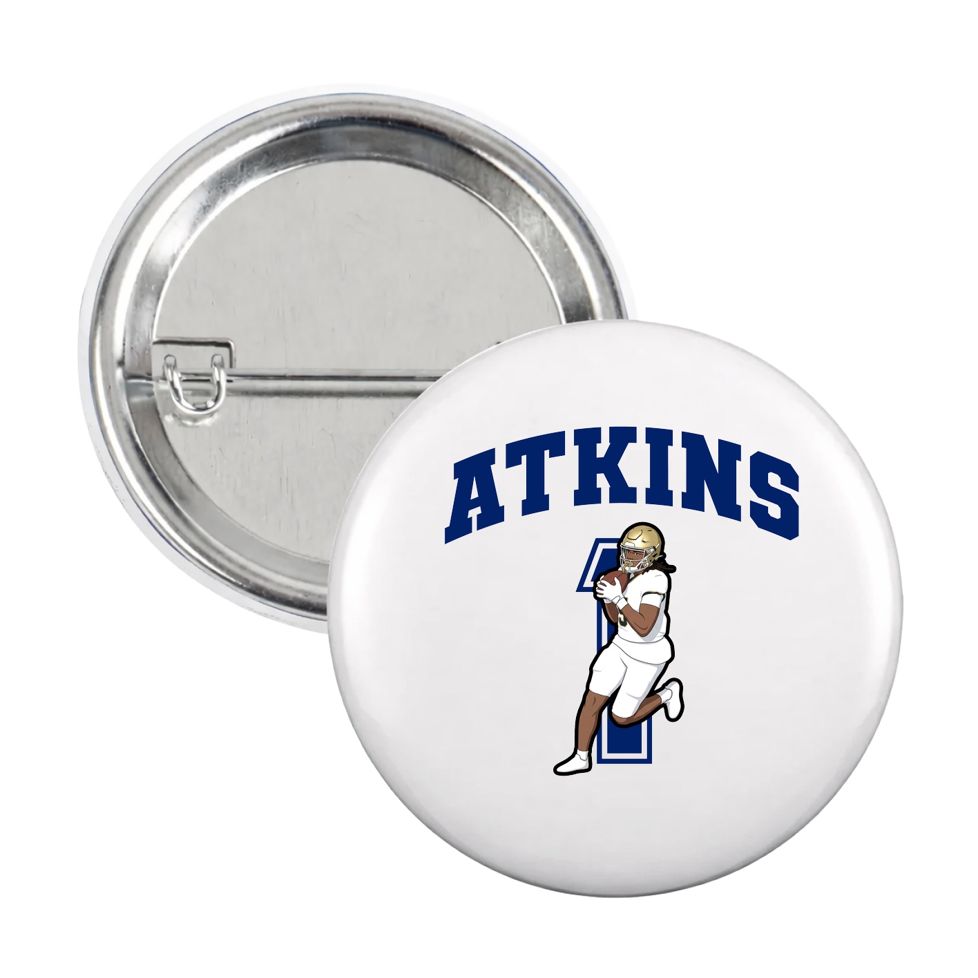 Game Day Button — Number in White