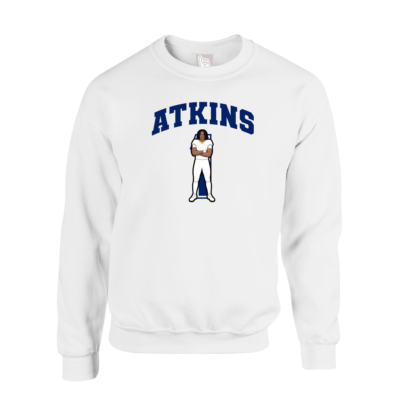 Fleece Crew — Number in White