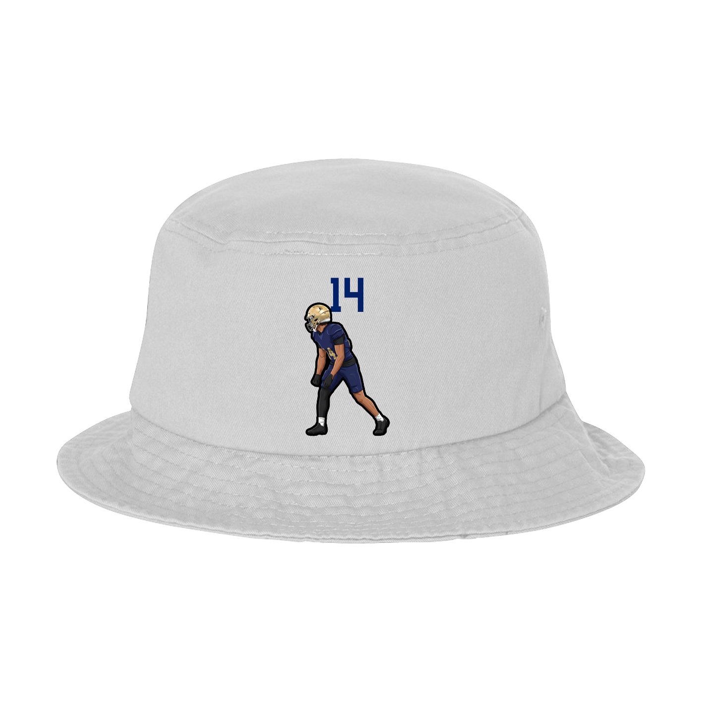Bucket Cap — Number Top in White
