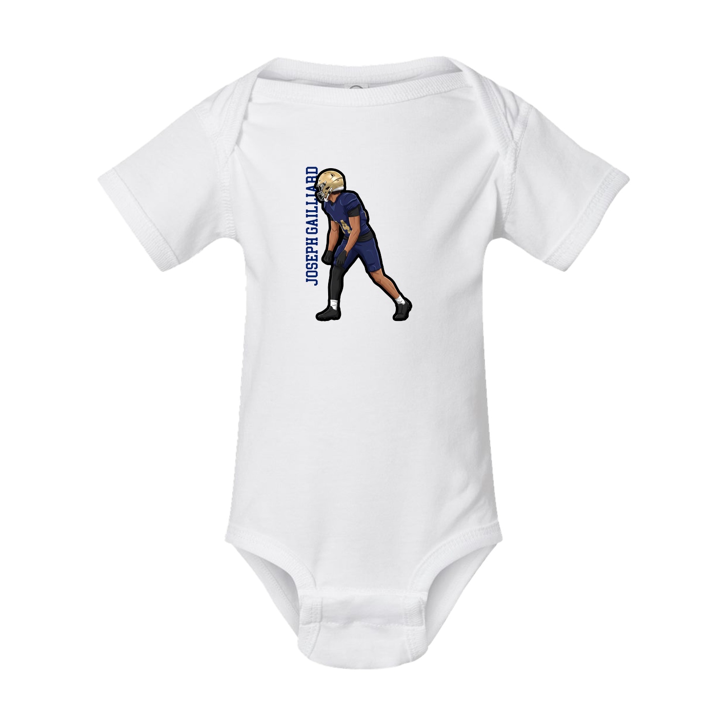 Baby Onesie — Name Vertical in White