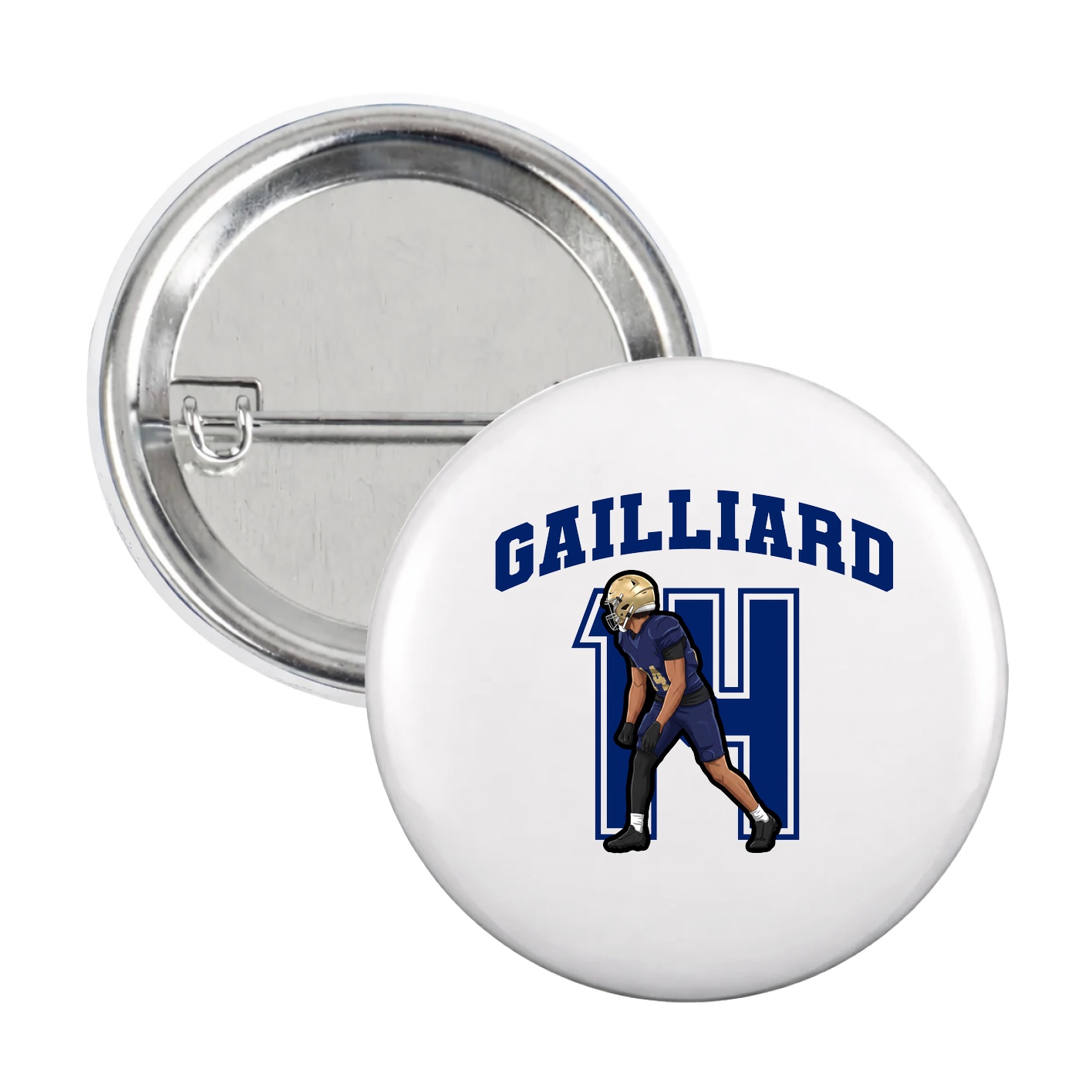 Game Day Button — Number in White