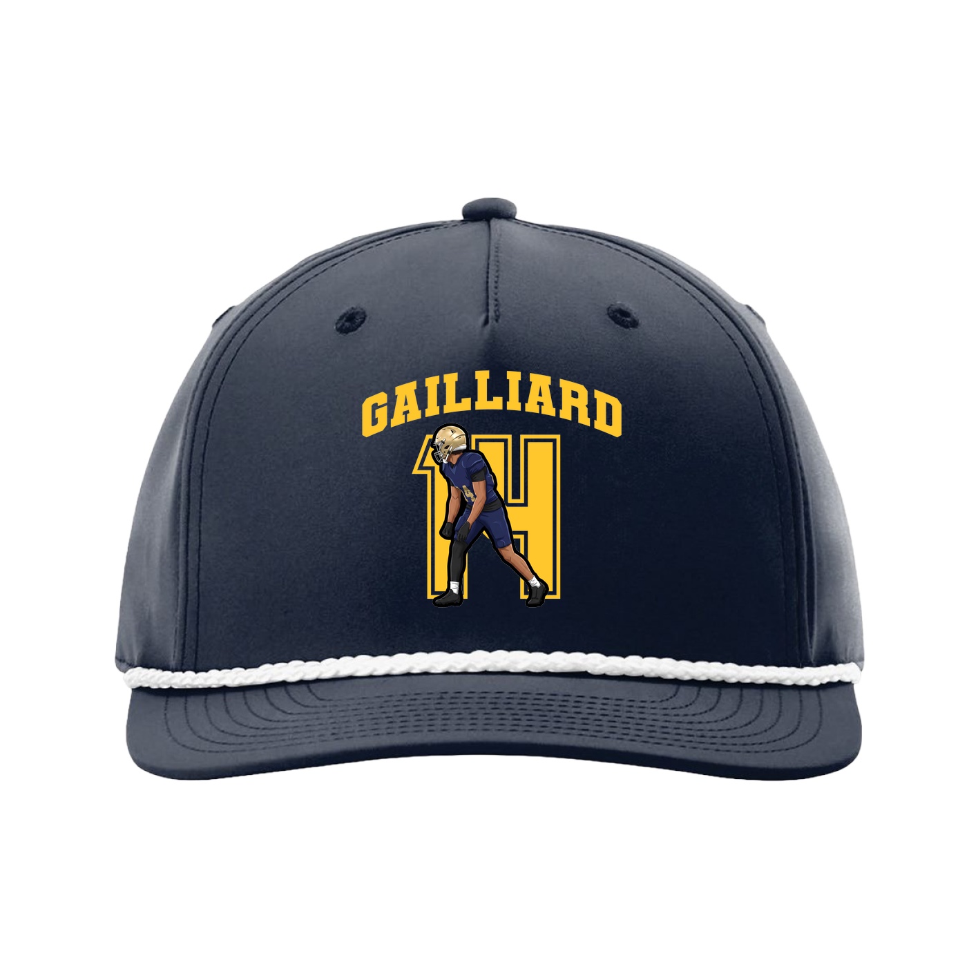 Five-Panel Classic Rope Cap — Number in Navy