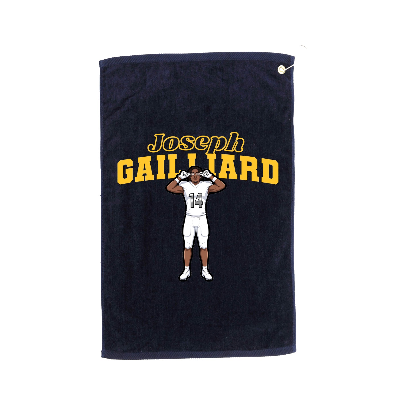 Golf Towel — Name Arch in Navy