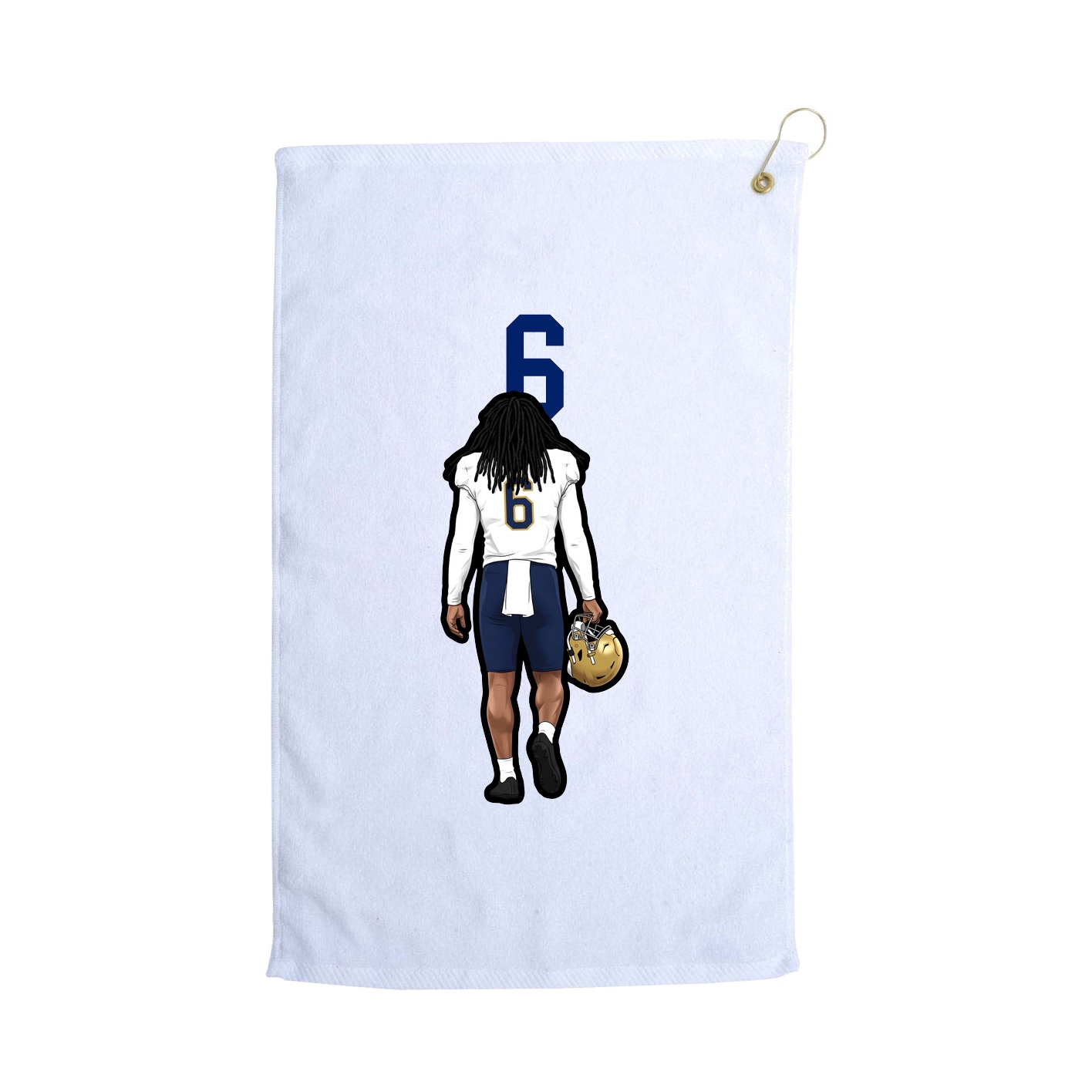 Golf Towel — Number Top in White