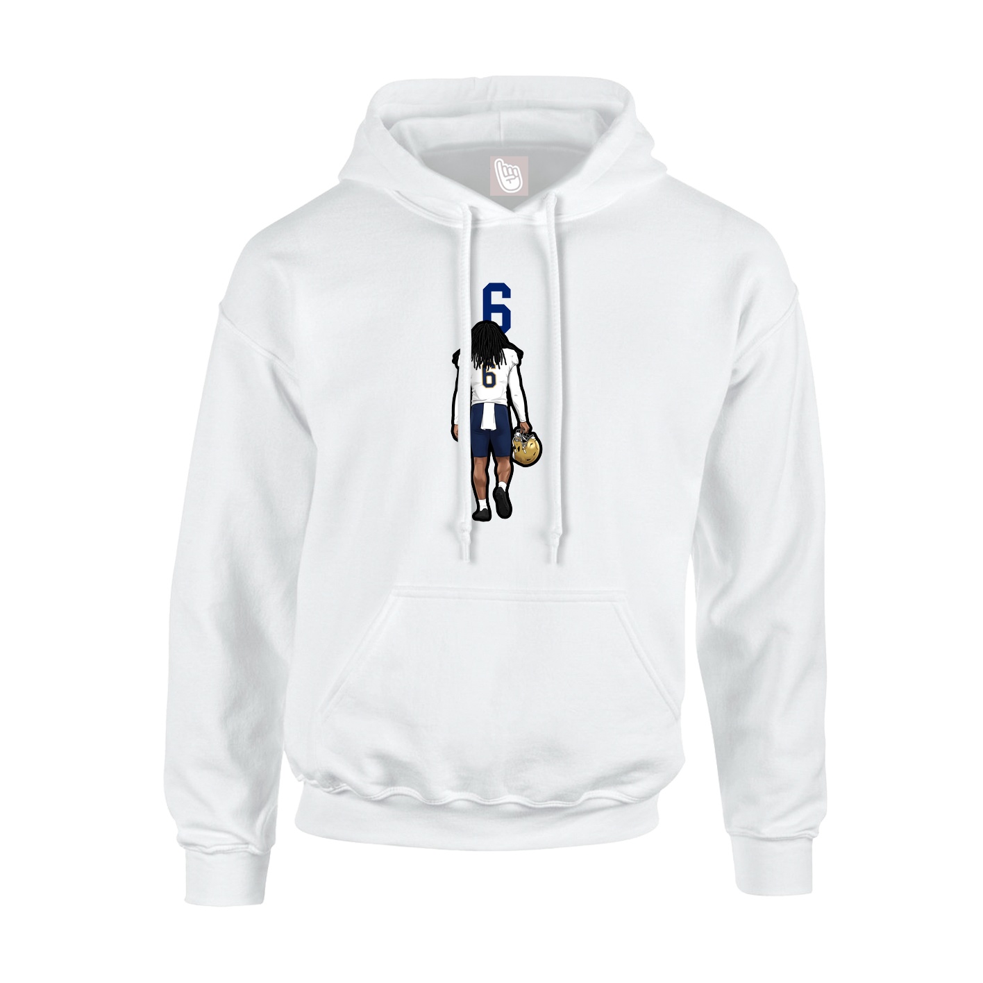 Hoodie — Number Top in White
