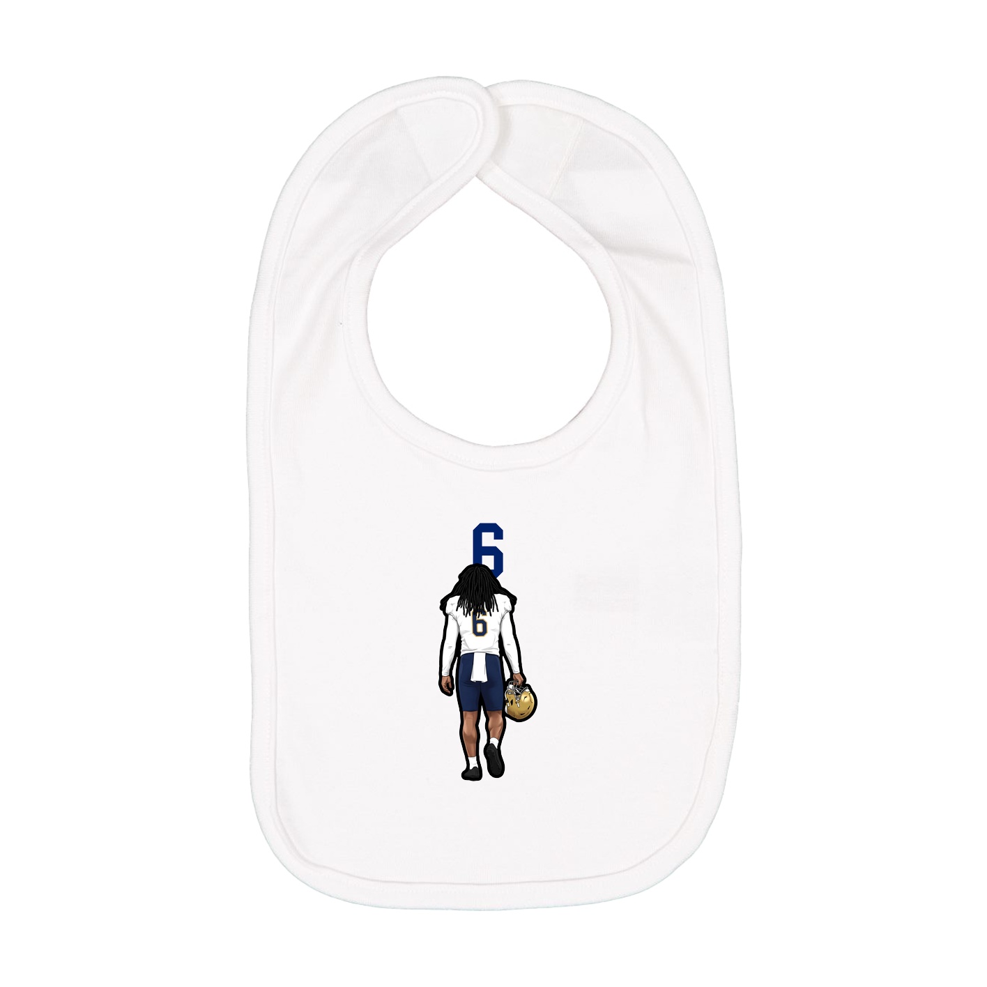 Infant Bib — Number Top in White