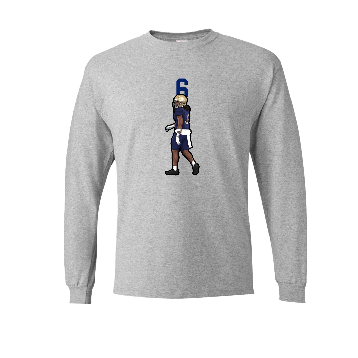 Long Sleeve Tee — Number Top in Grey