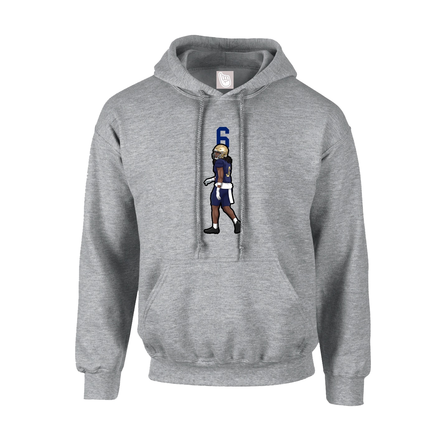 Hoodie — Number Top in Grey