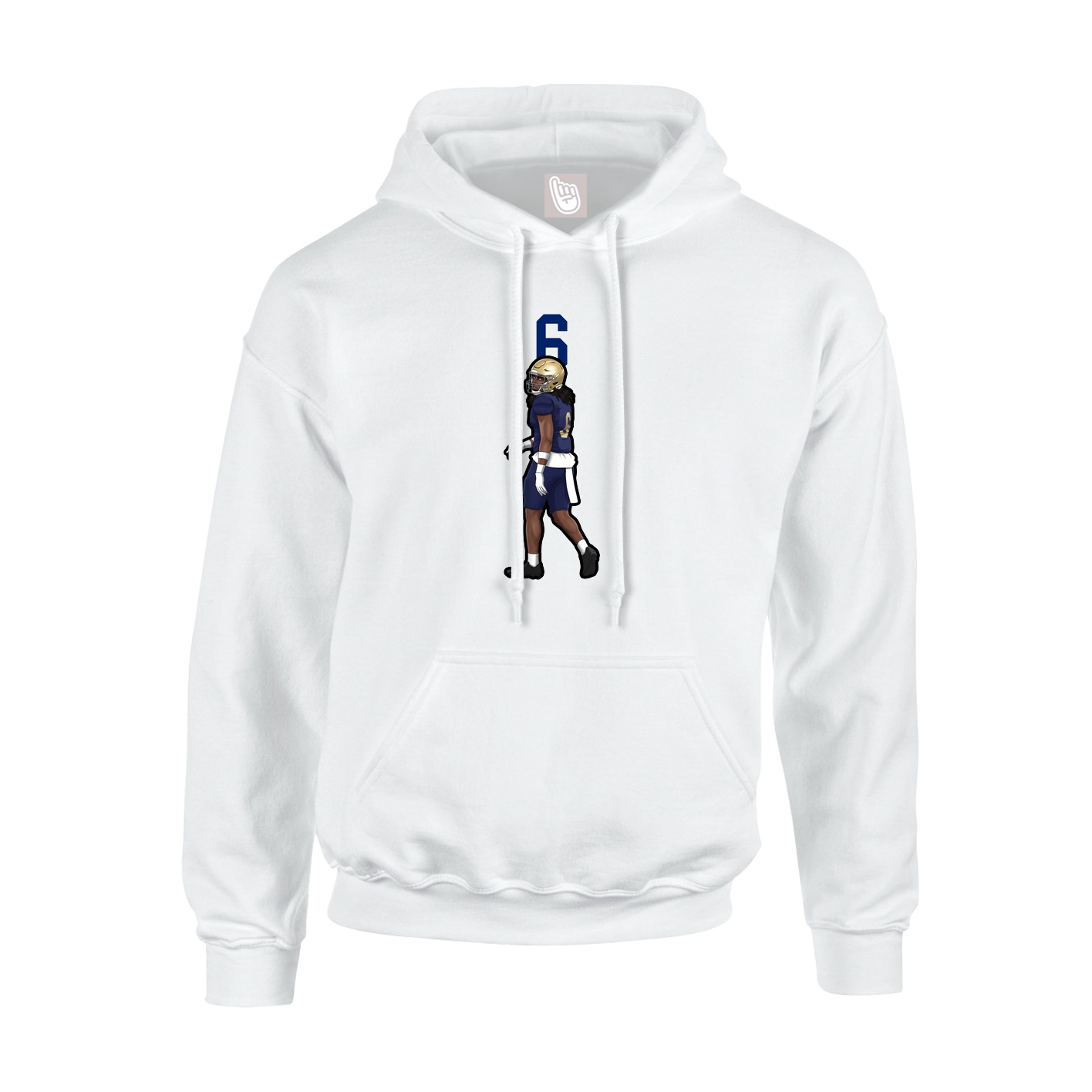 Youth Hoodie — Number Top in White