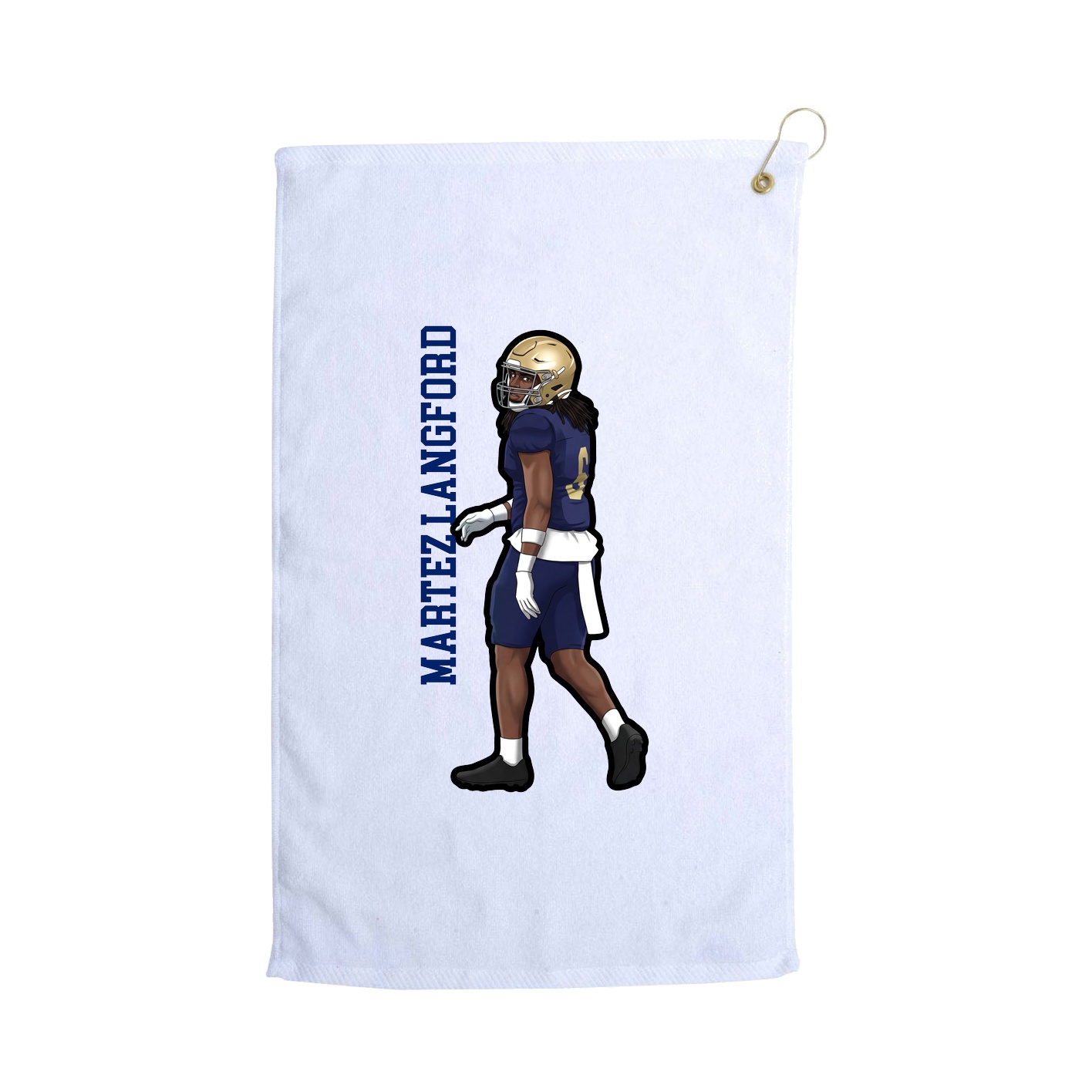 Golf Towel — Name Vertical in White