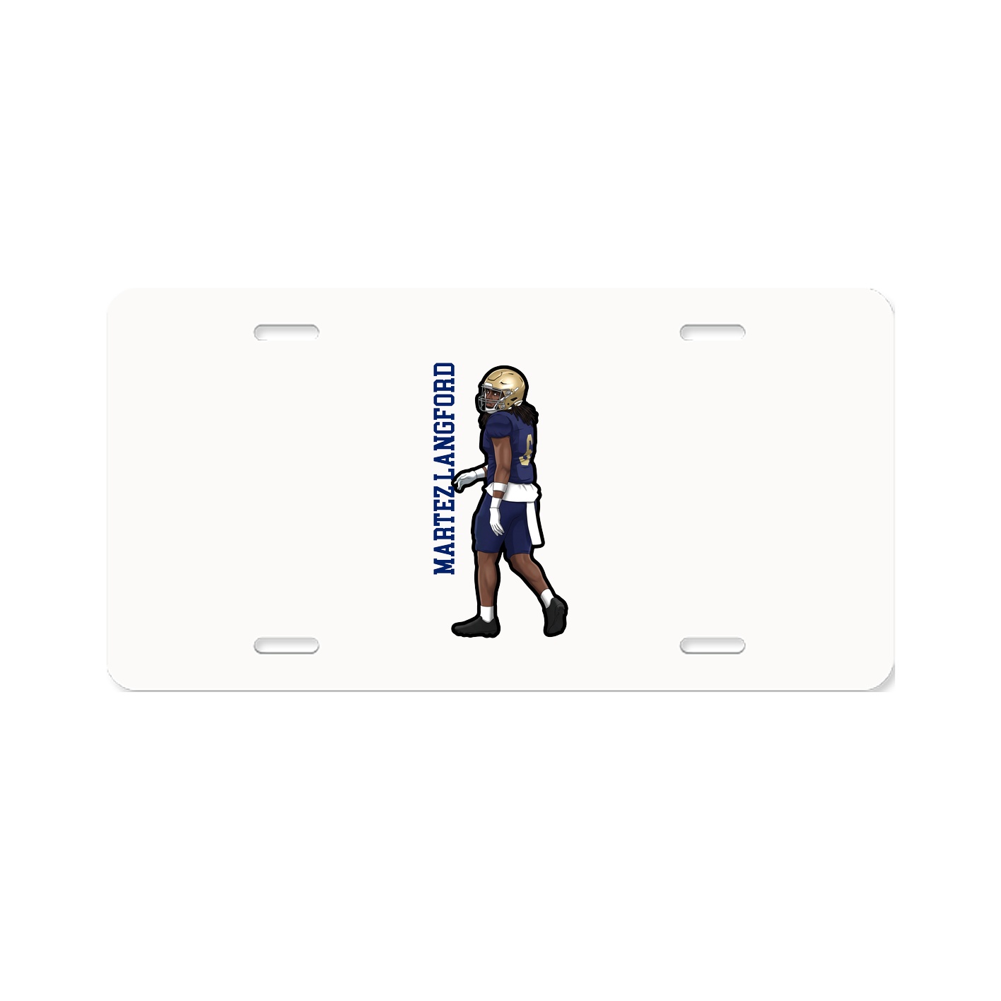License Plate — Name Vertical in Classic