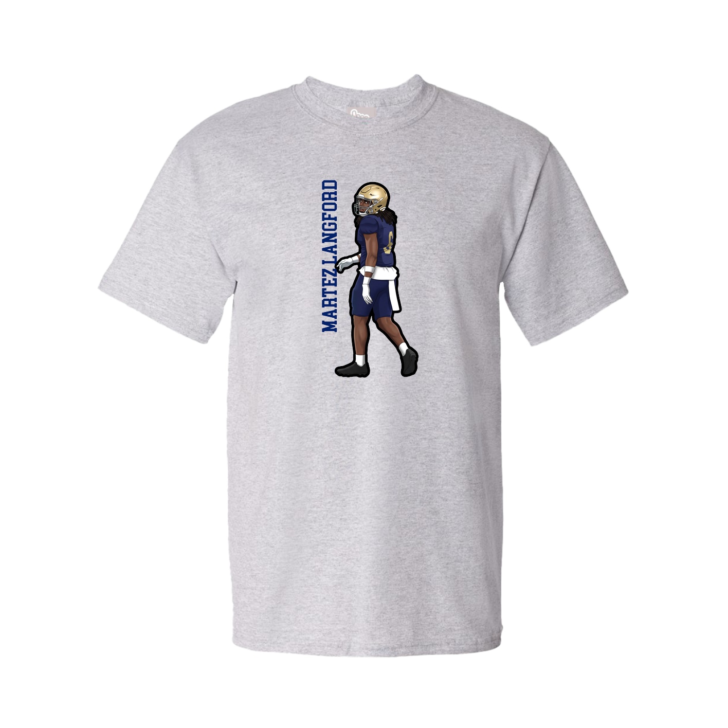 Tee — Name Vertical in Grey