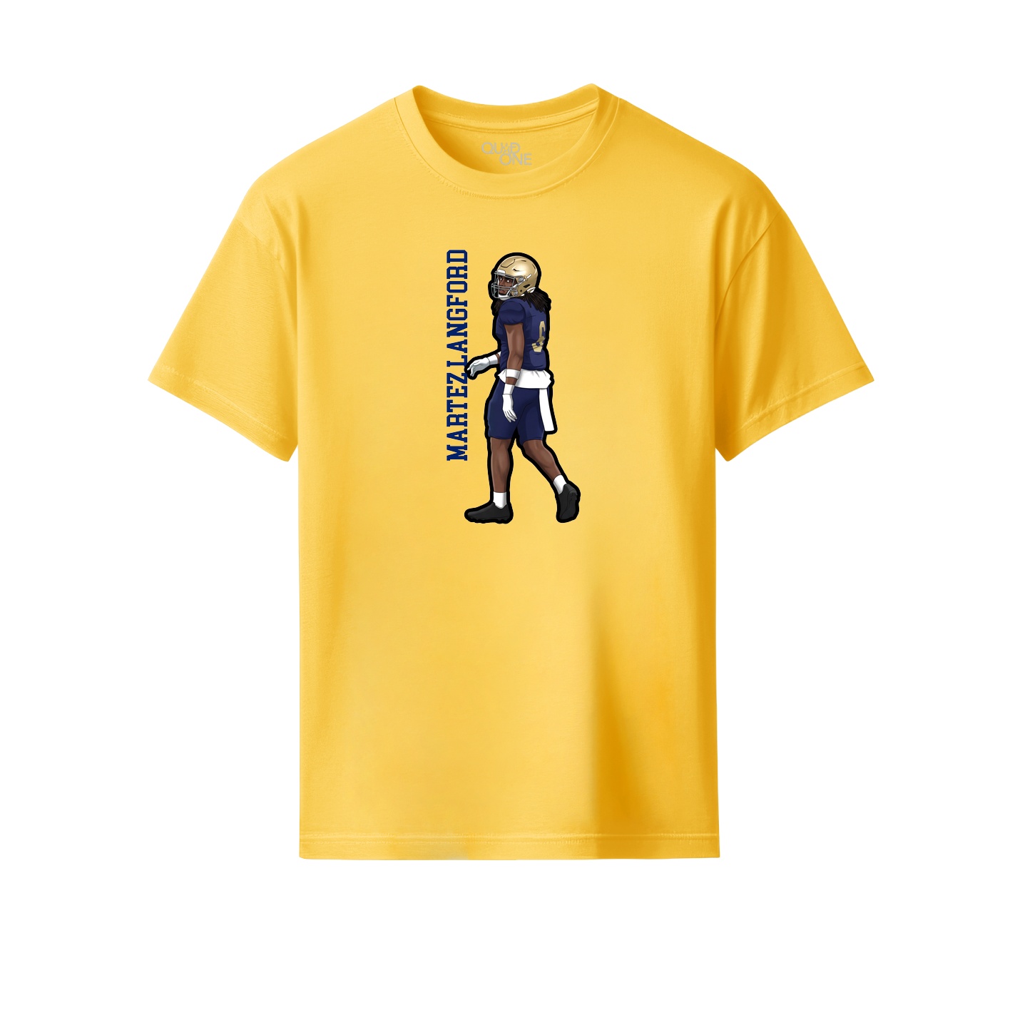 Youth Tee — Name Vertical in Yellow