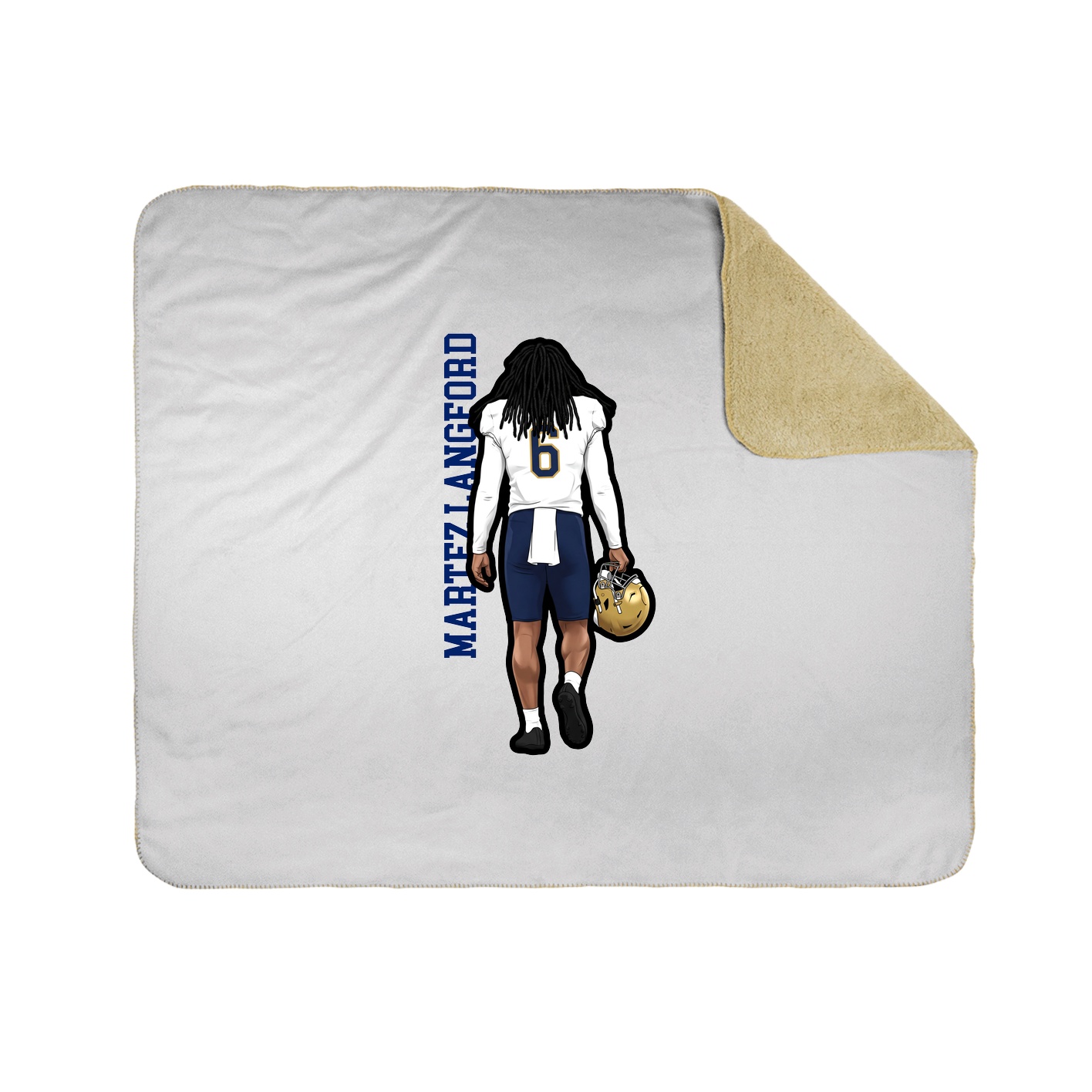 Throw Blanket — Name Vertical in White