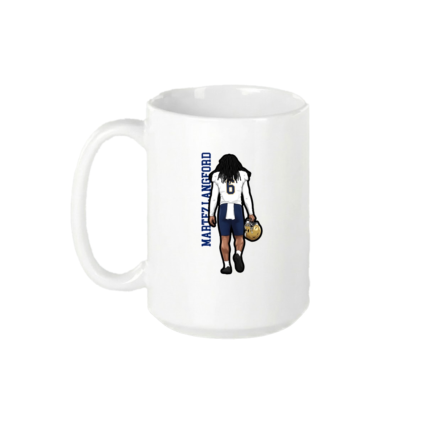 15oz Coffee Mug — Name Vertical in White