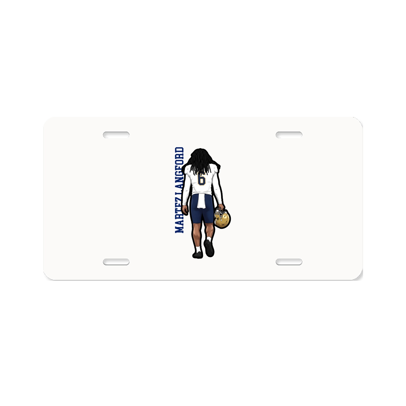 License Plate — Name Vertical in Classic