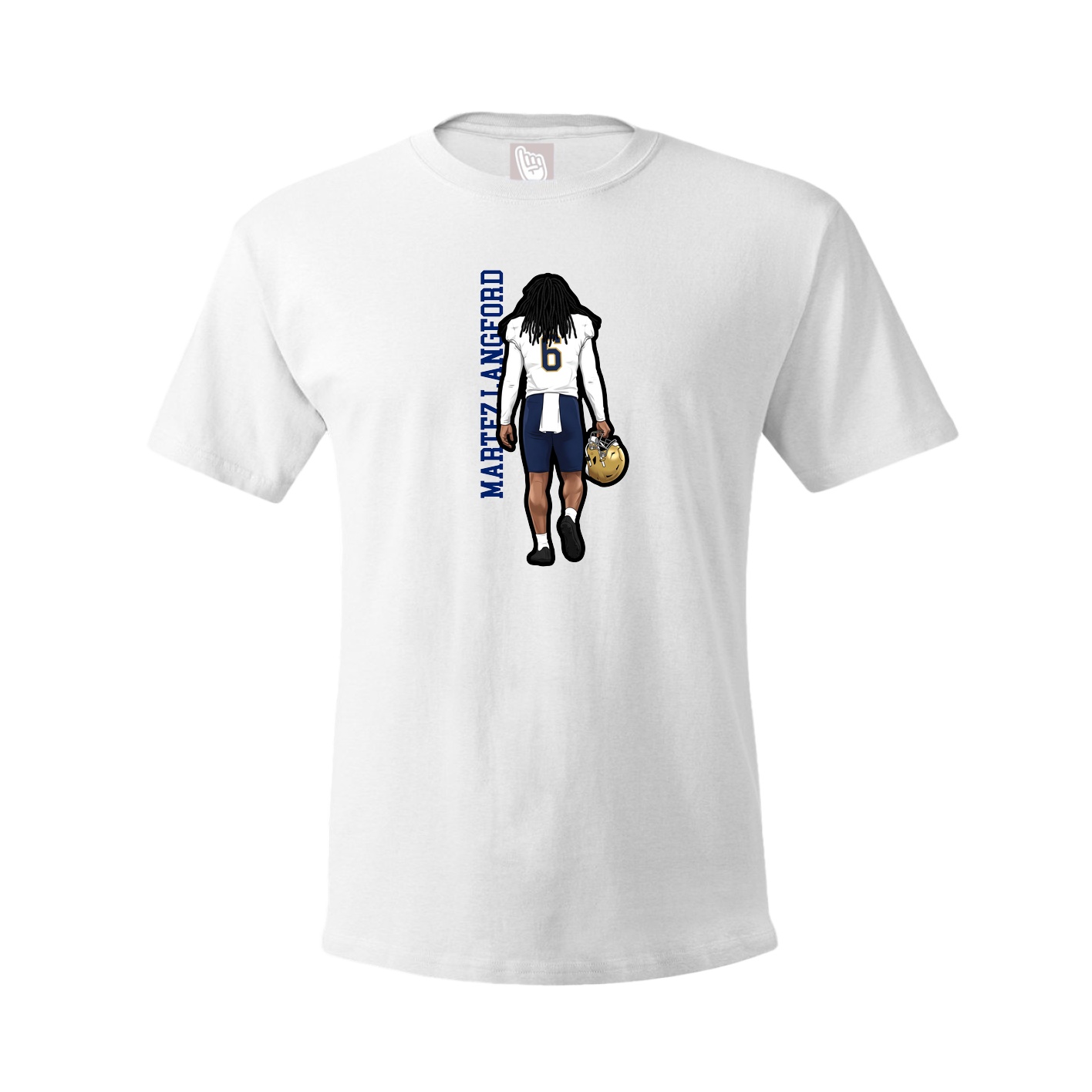 Tee — Name Vertical in White