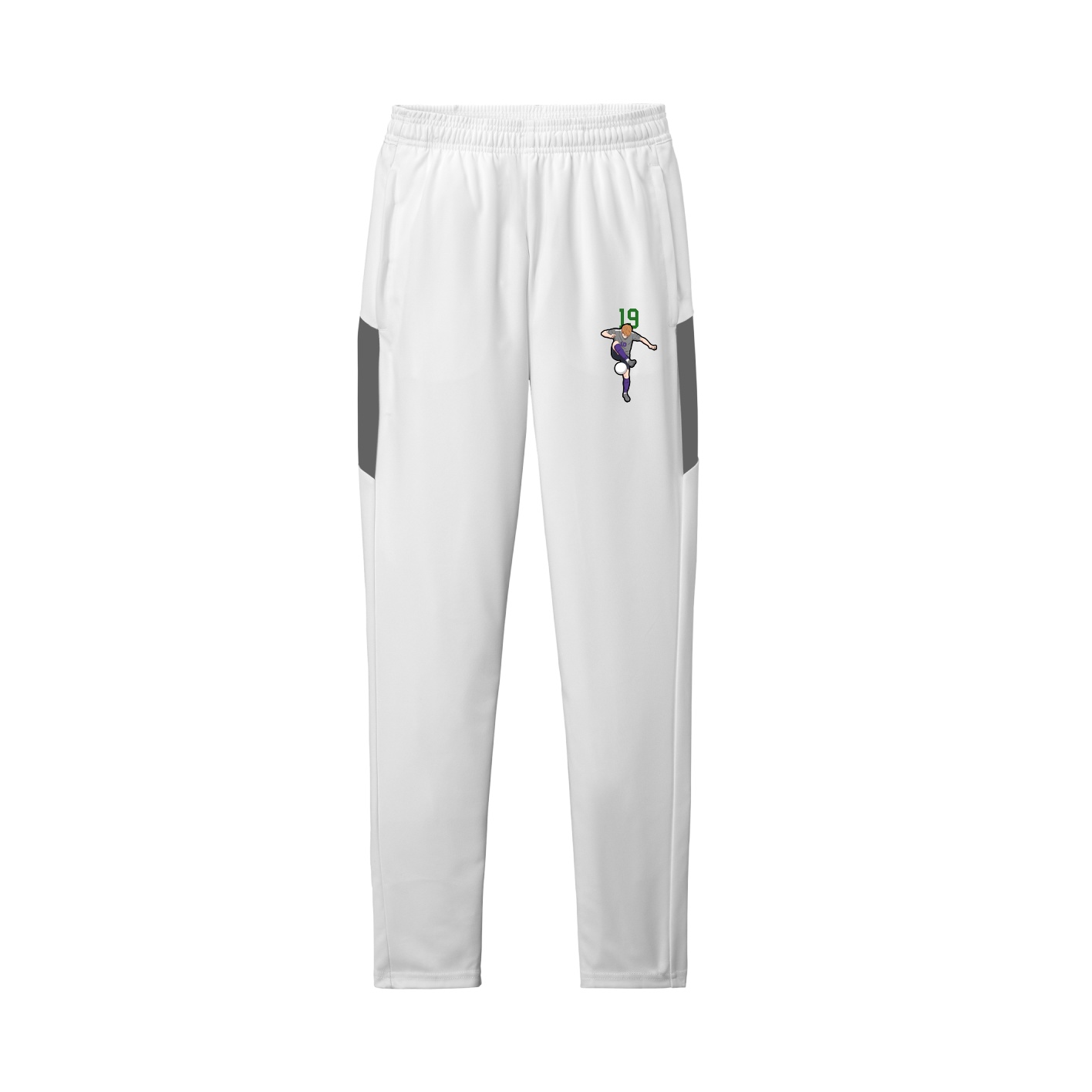 Team Travel Pant — Number Top in White/Grey