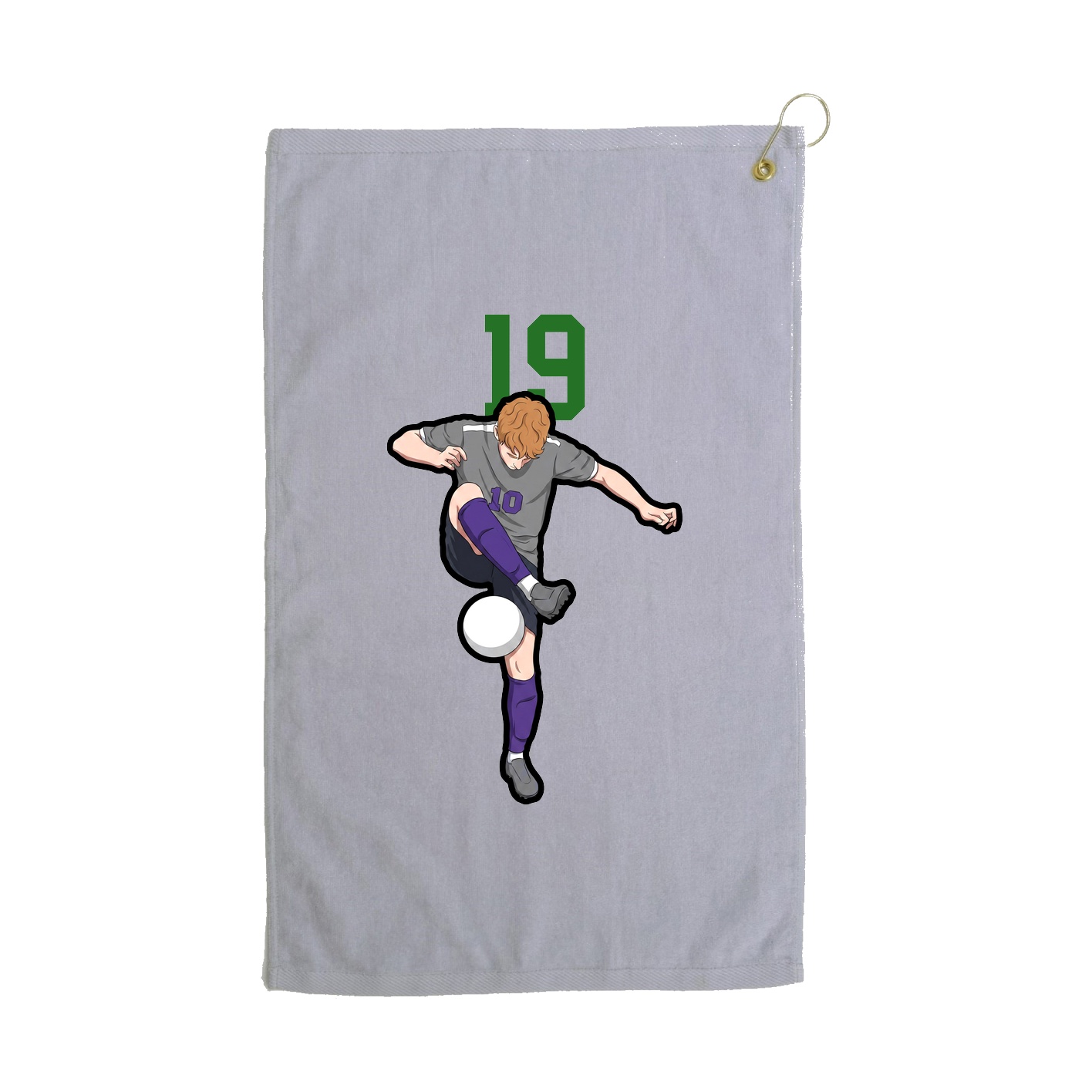 Golf Towel — Number Top in Grey