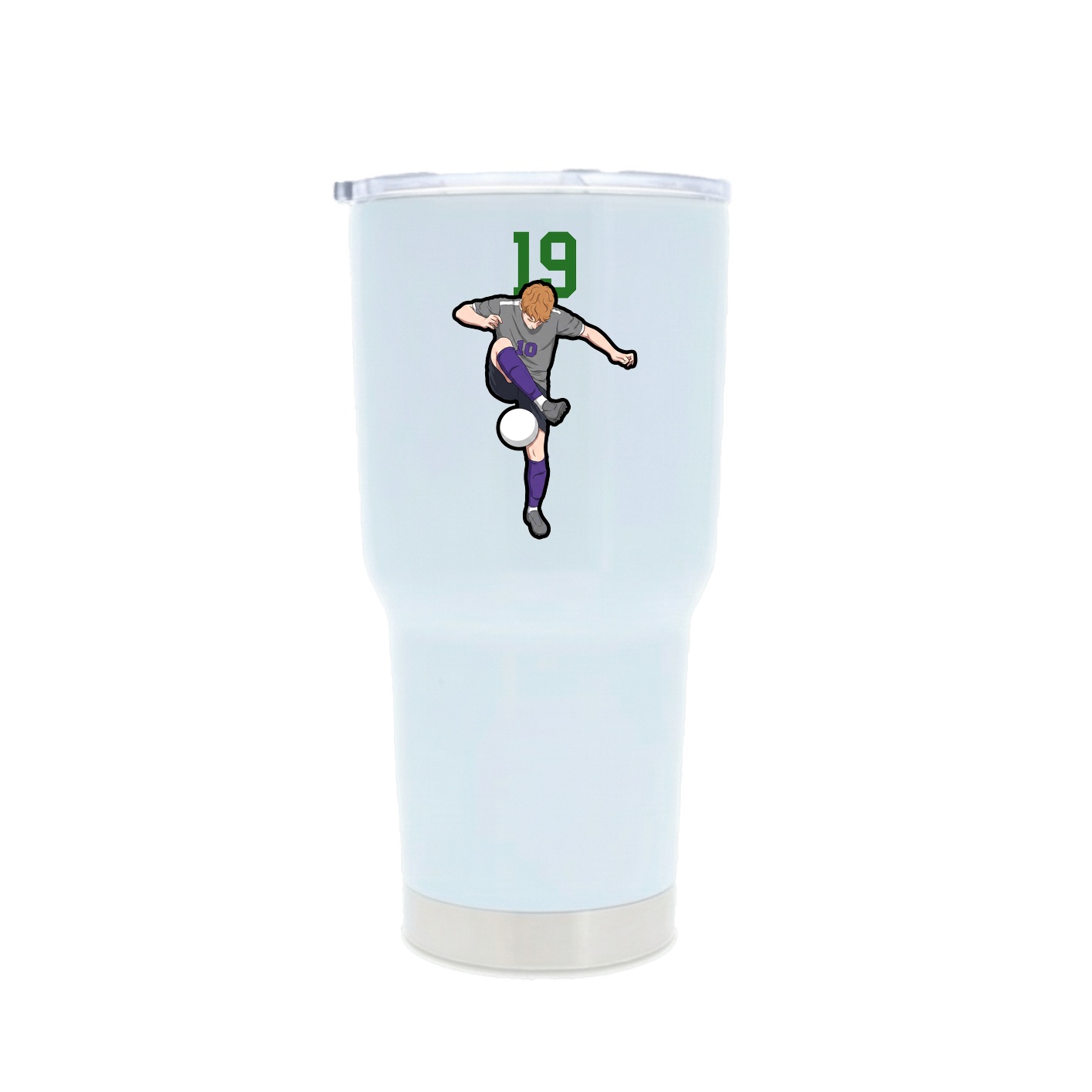 30oz Stainless Steel Tumbler — Number Top in White