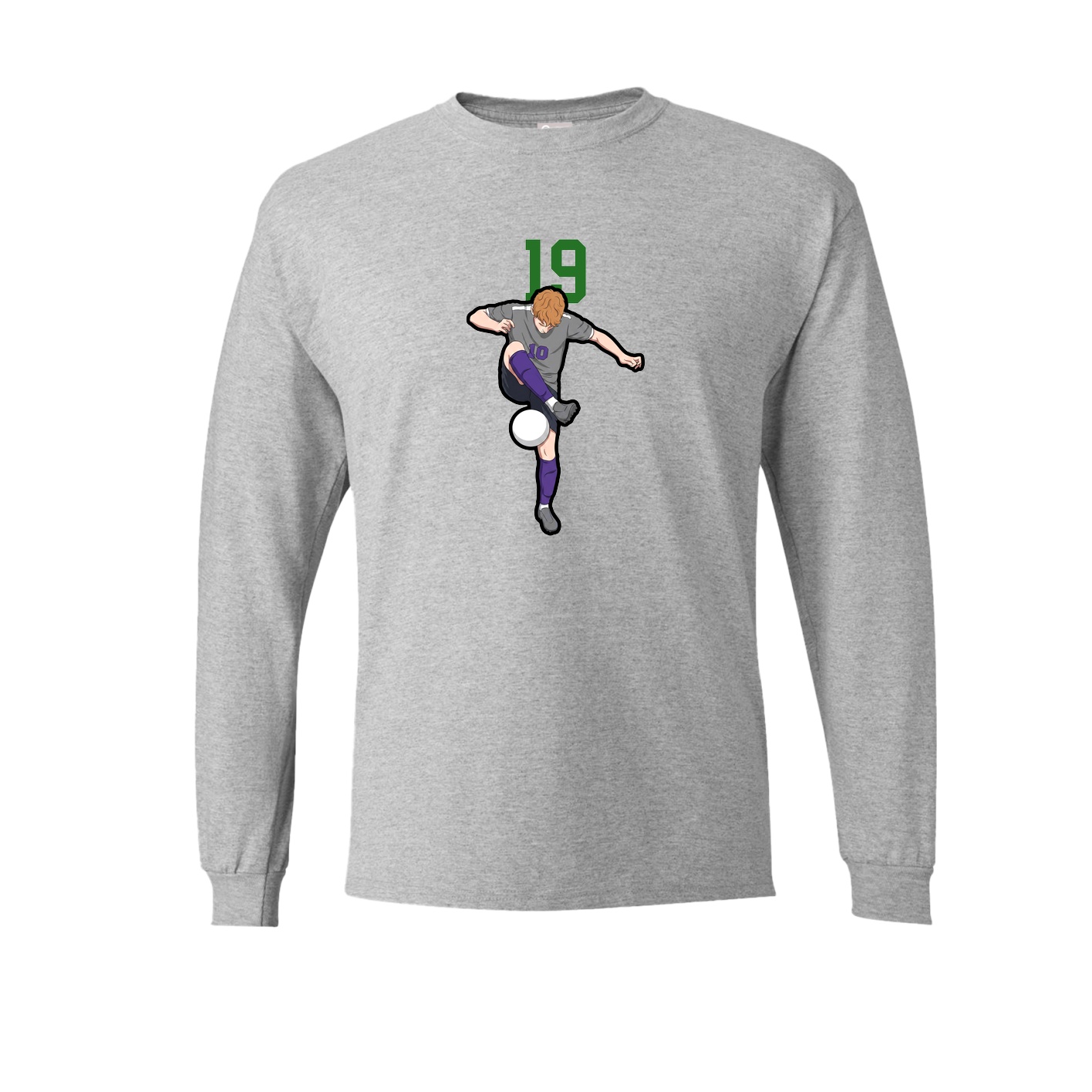 Long Sleeve Tee — Number Top in Grey