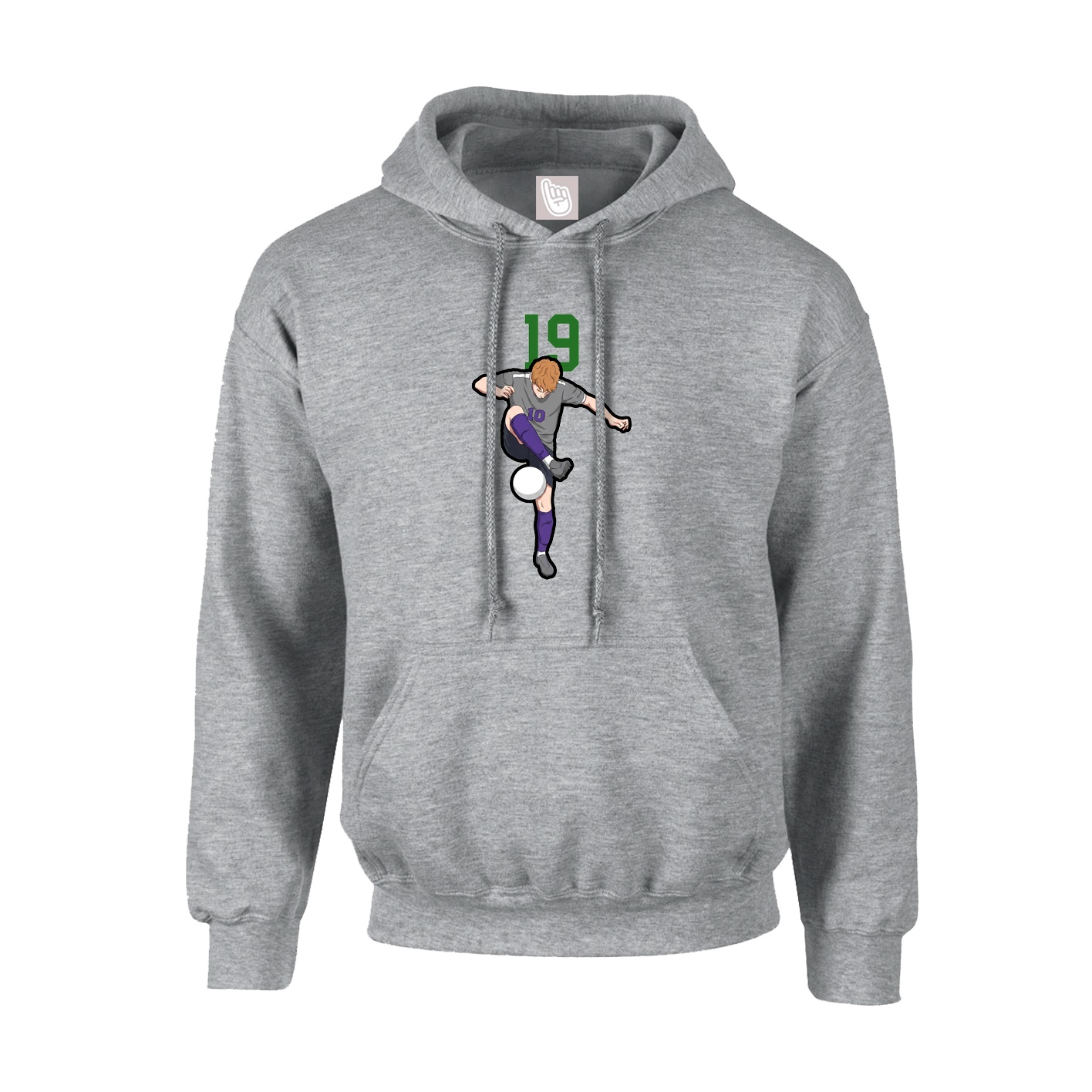 Hoodie — Number Top in Grey