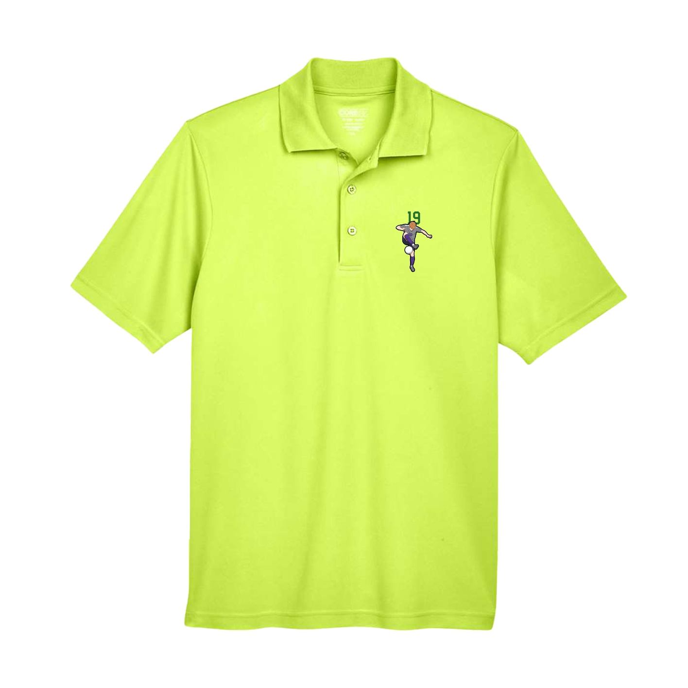 Performance Polo — Number Top in Yellow