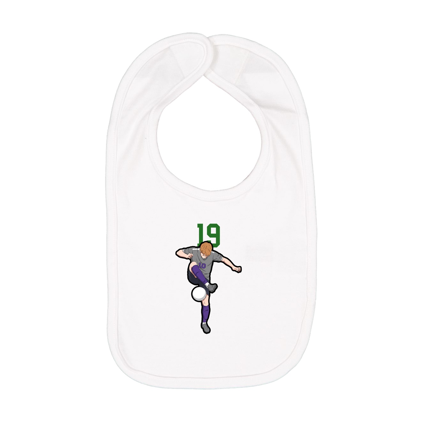 Infant Bib — Number Top in White