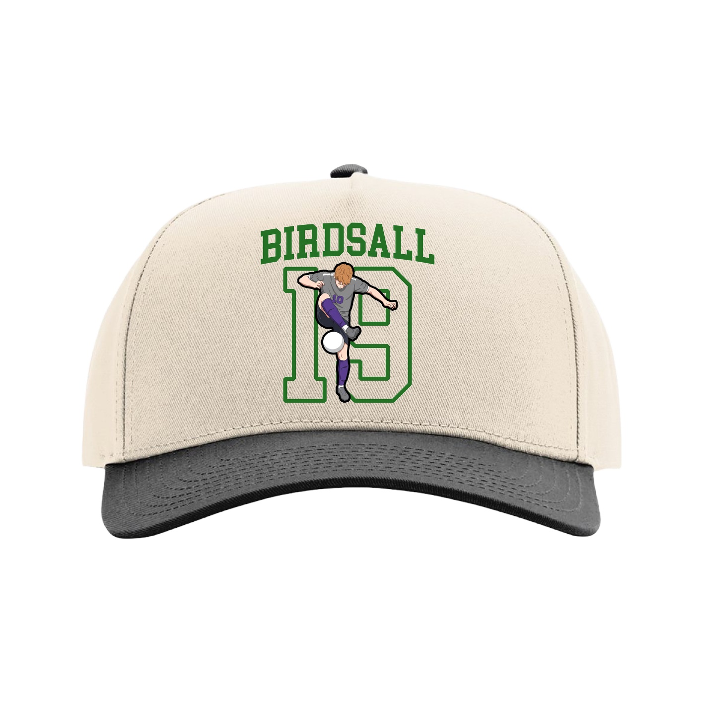 Full Fabric Five-Panel Champ Cap — Shirsey in Cream/Black