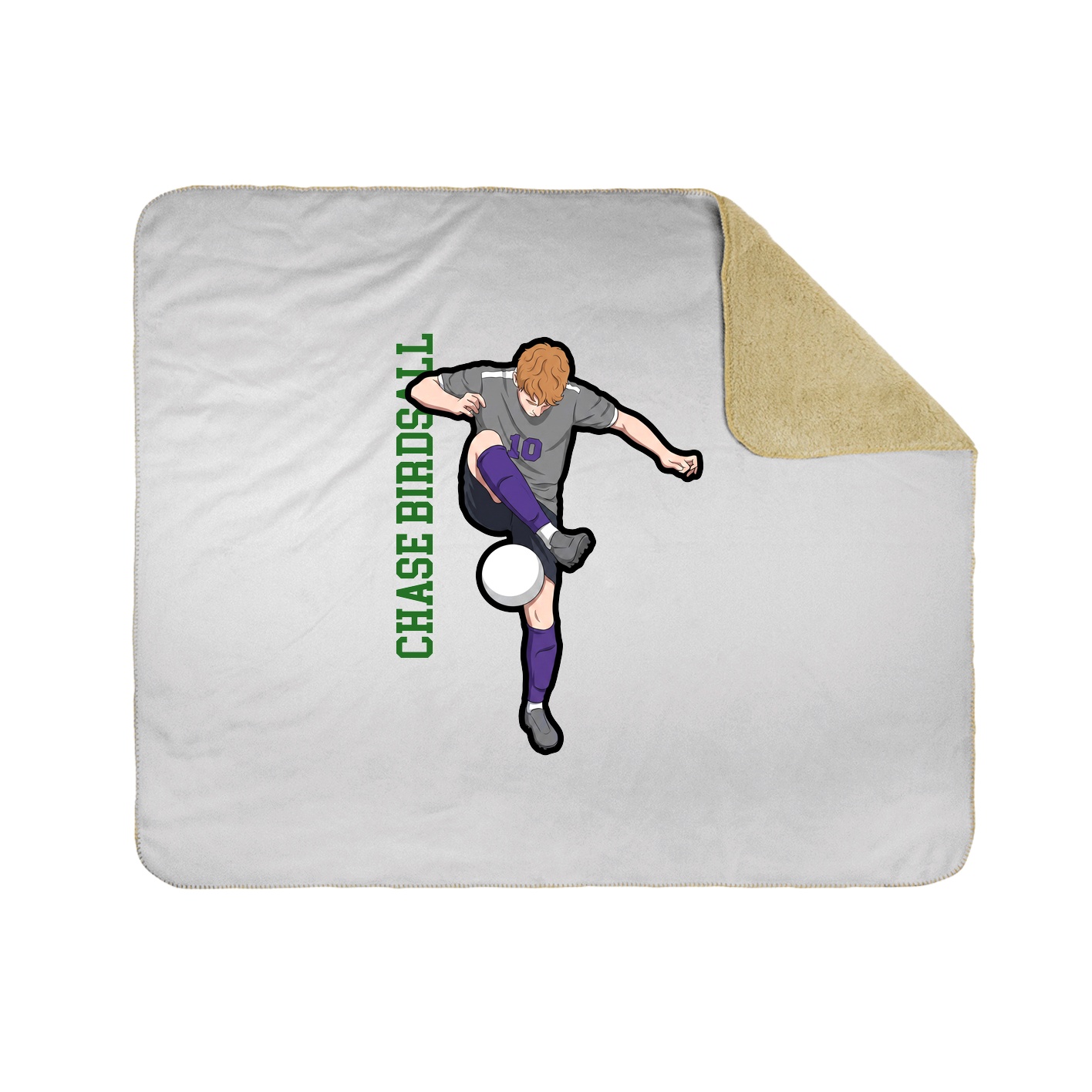 Throw Blanket — Name Vertical in White