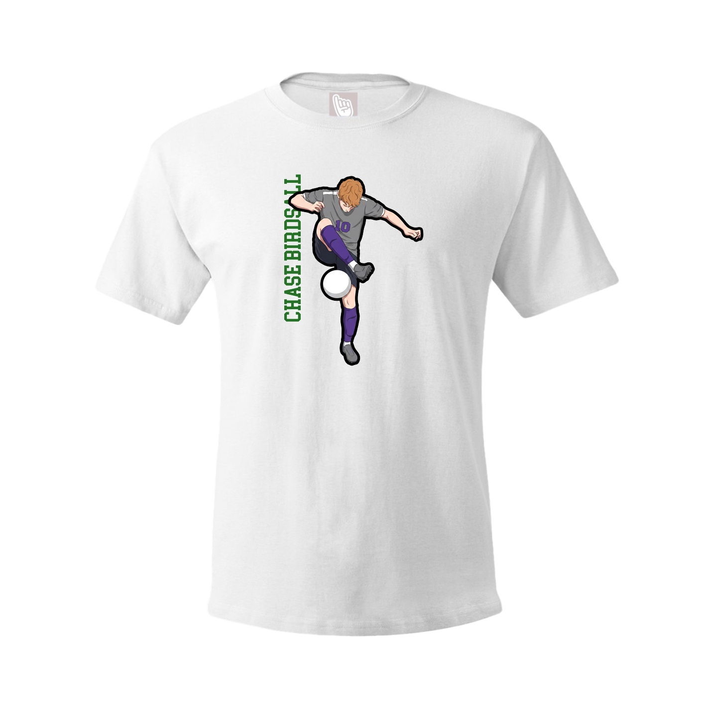 Tee — Name Vertical in White