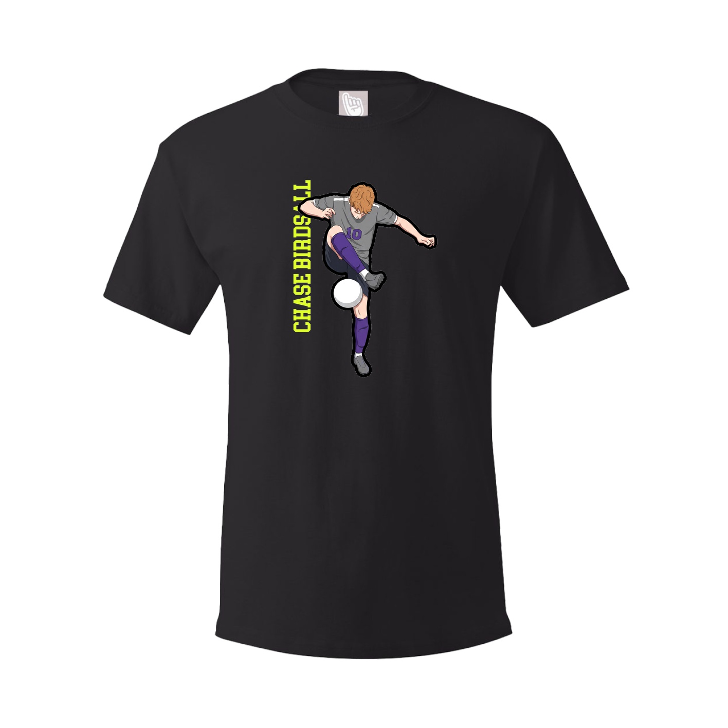 Youth Tee — Name Vertical in Black
