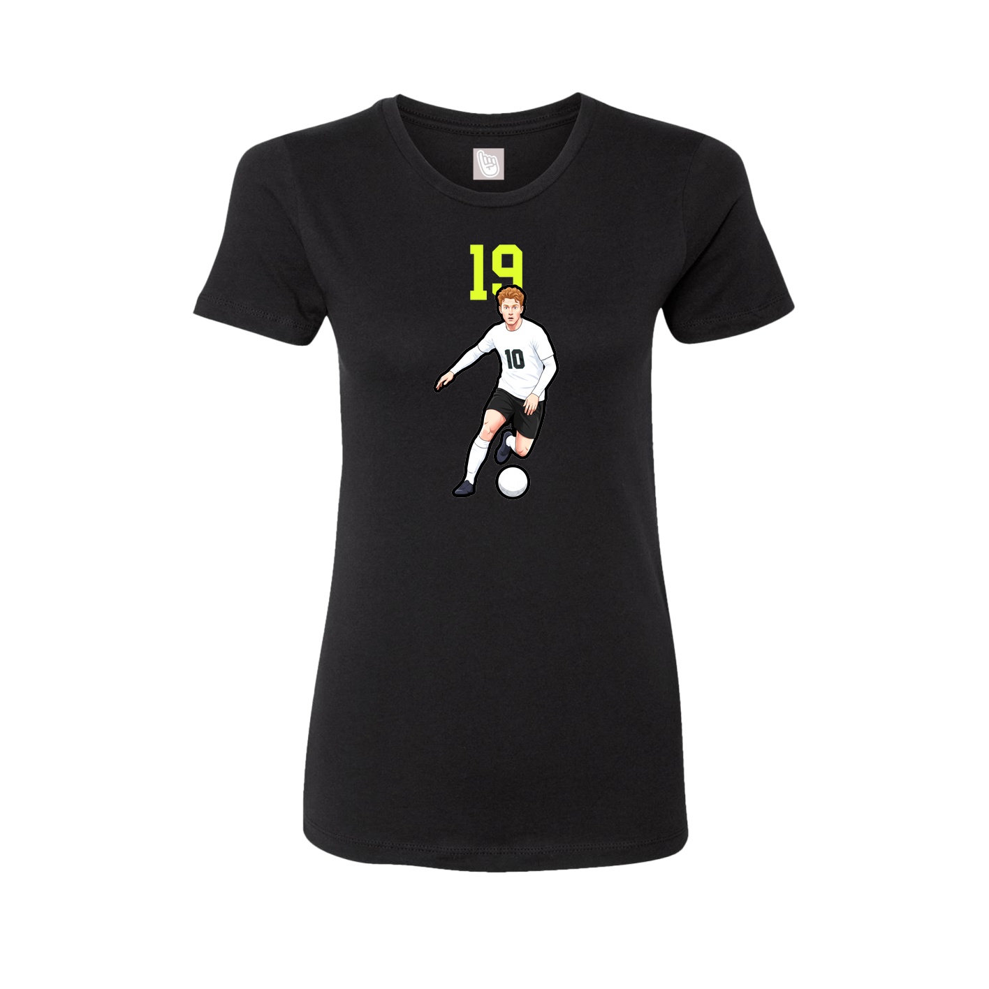 Fitted Women's Tee — Number Top in Black