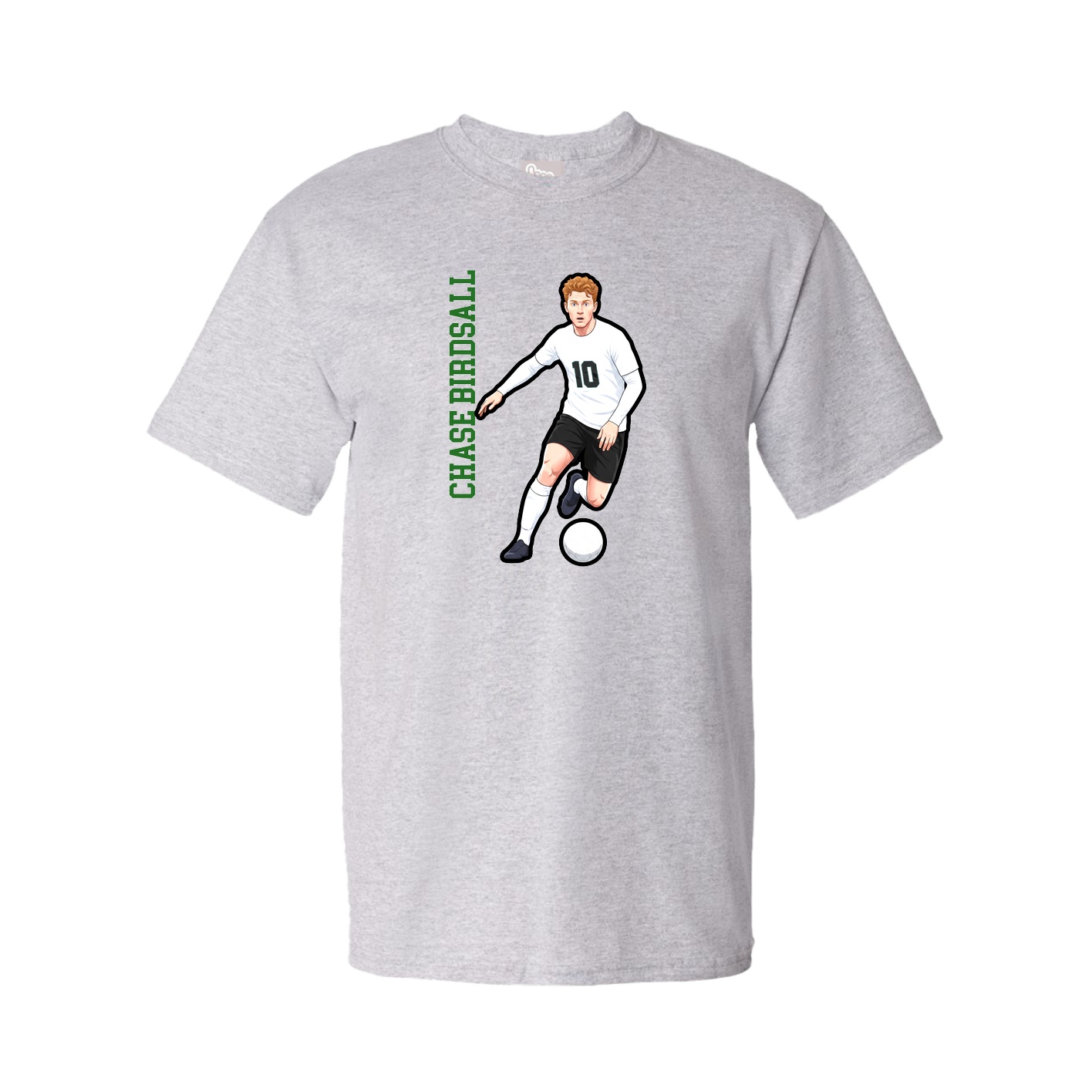Tee — Name Vertical in Grey