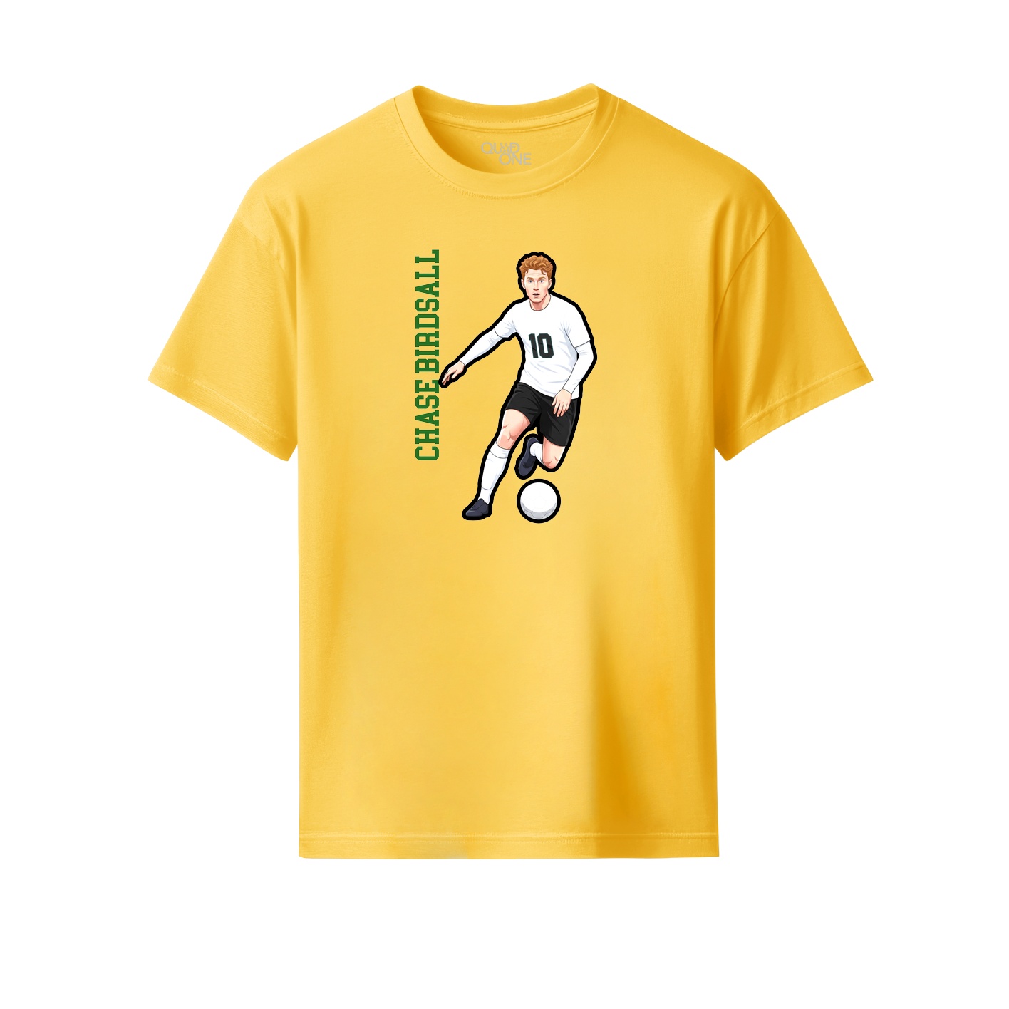 Youth Tee — Name Vertical in Yellow