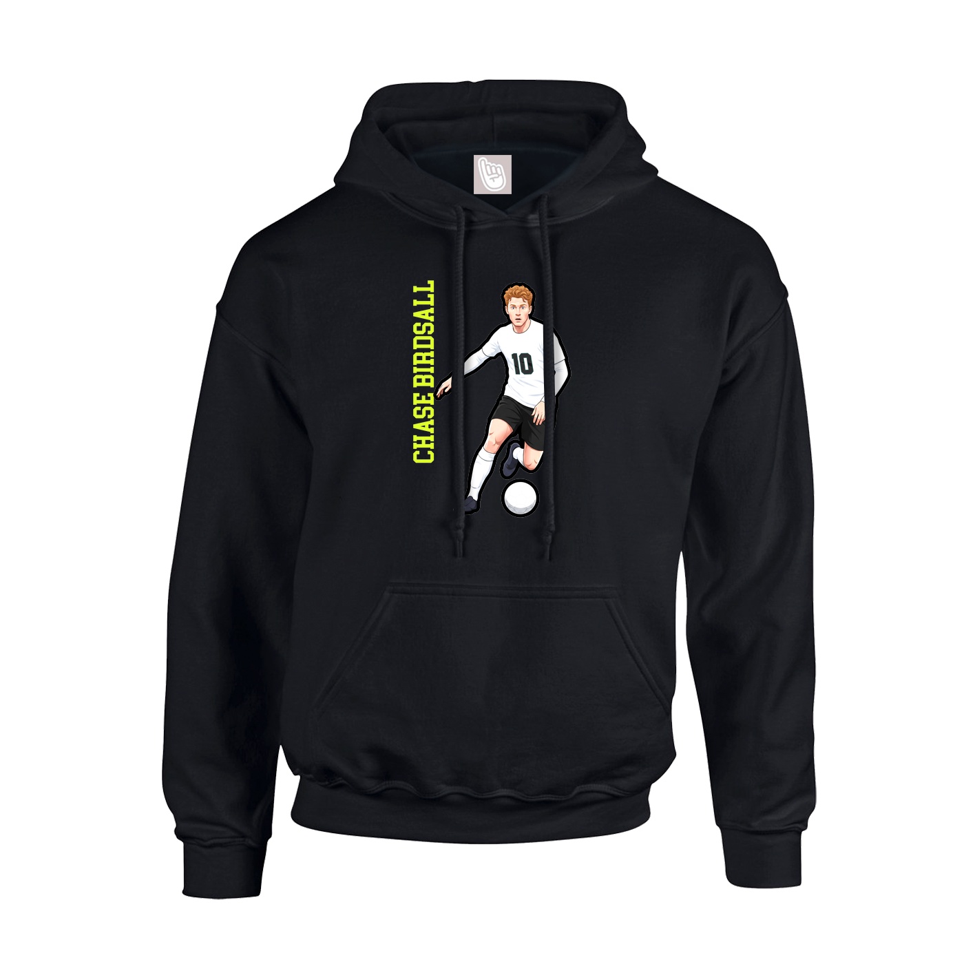 Youth Hoodie — Name Vertical in Black