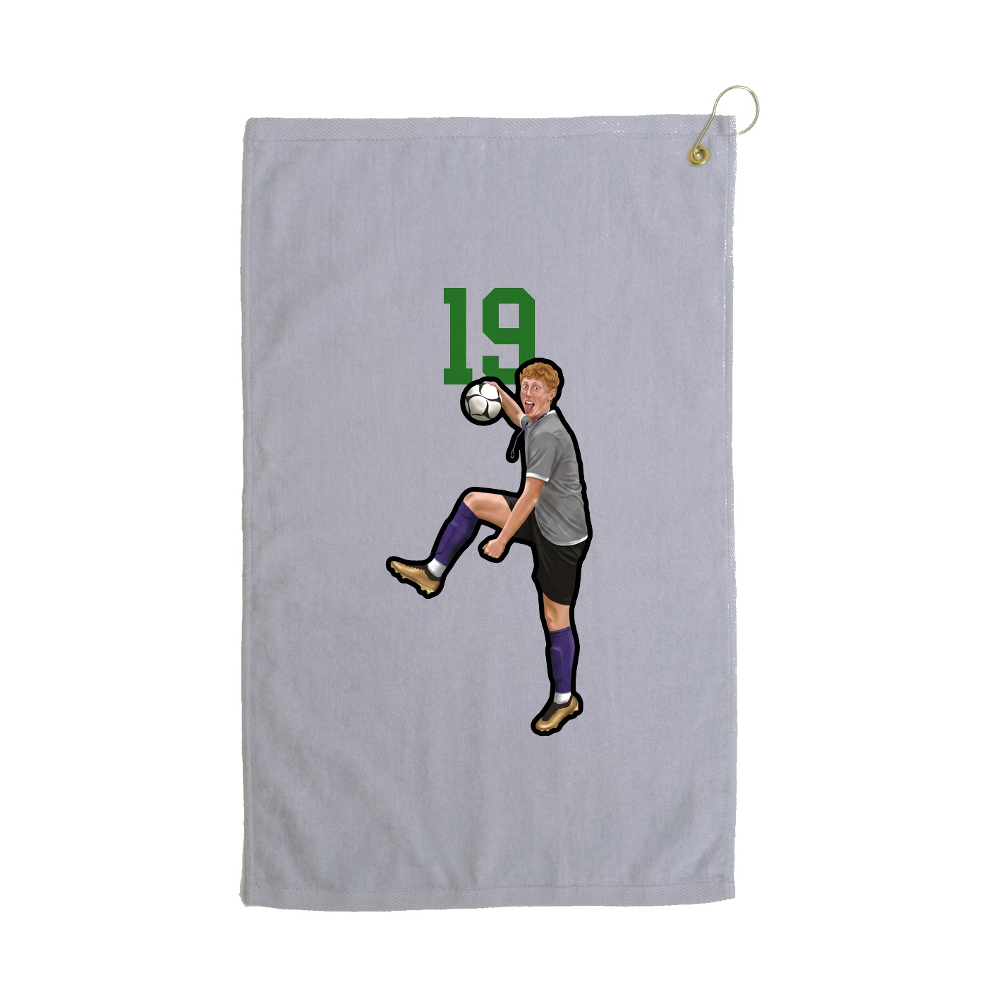 Golf Towel — Number Top in Grey