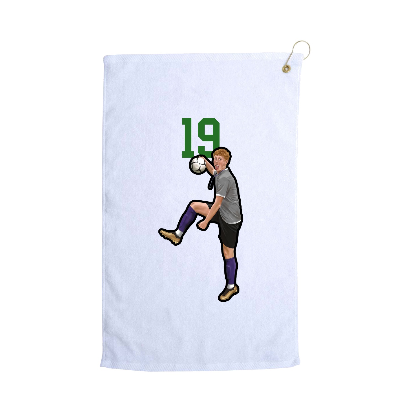 Golf Towel — Number Top in White