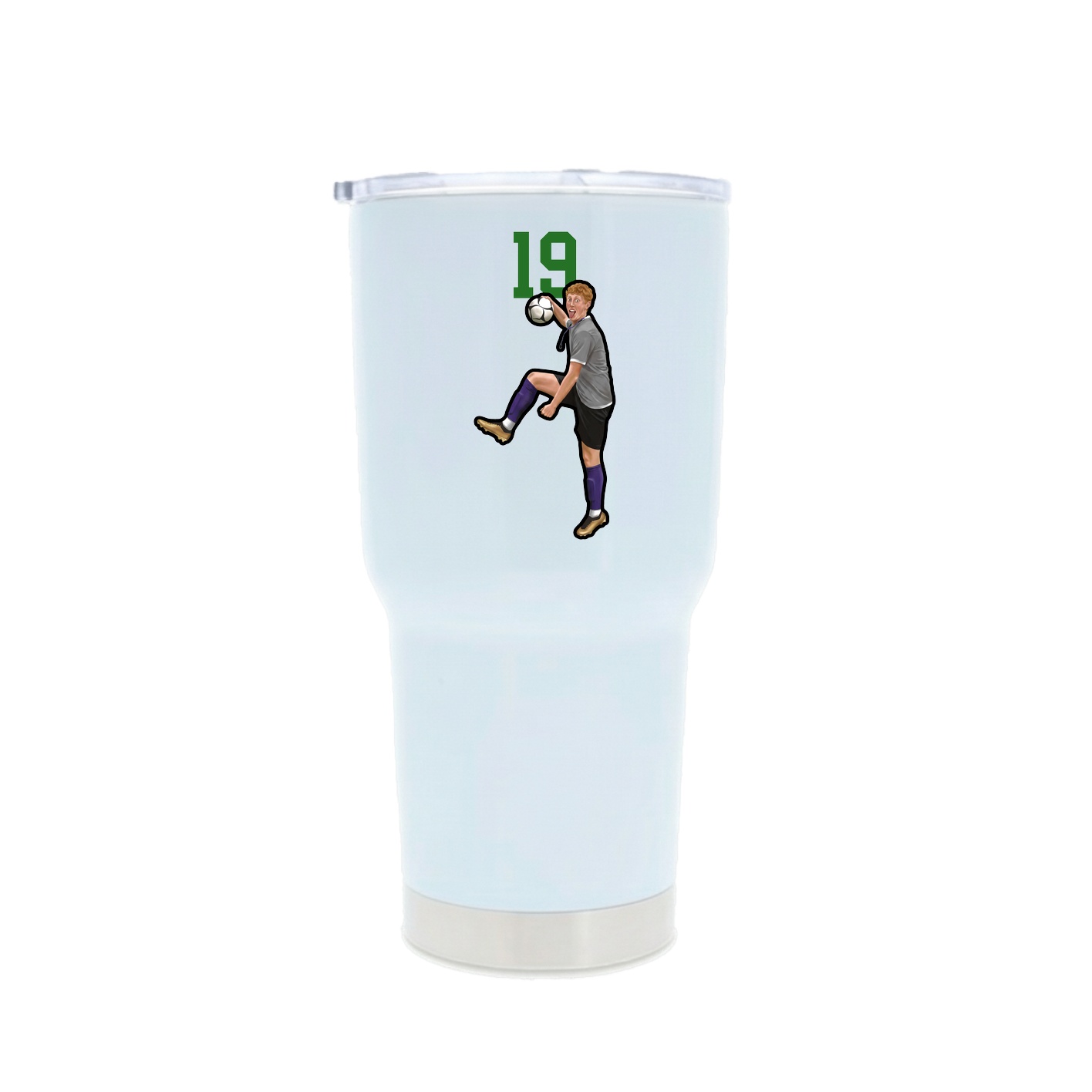 30oz Stainless Steel Tumbler — Number Top in White