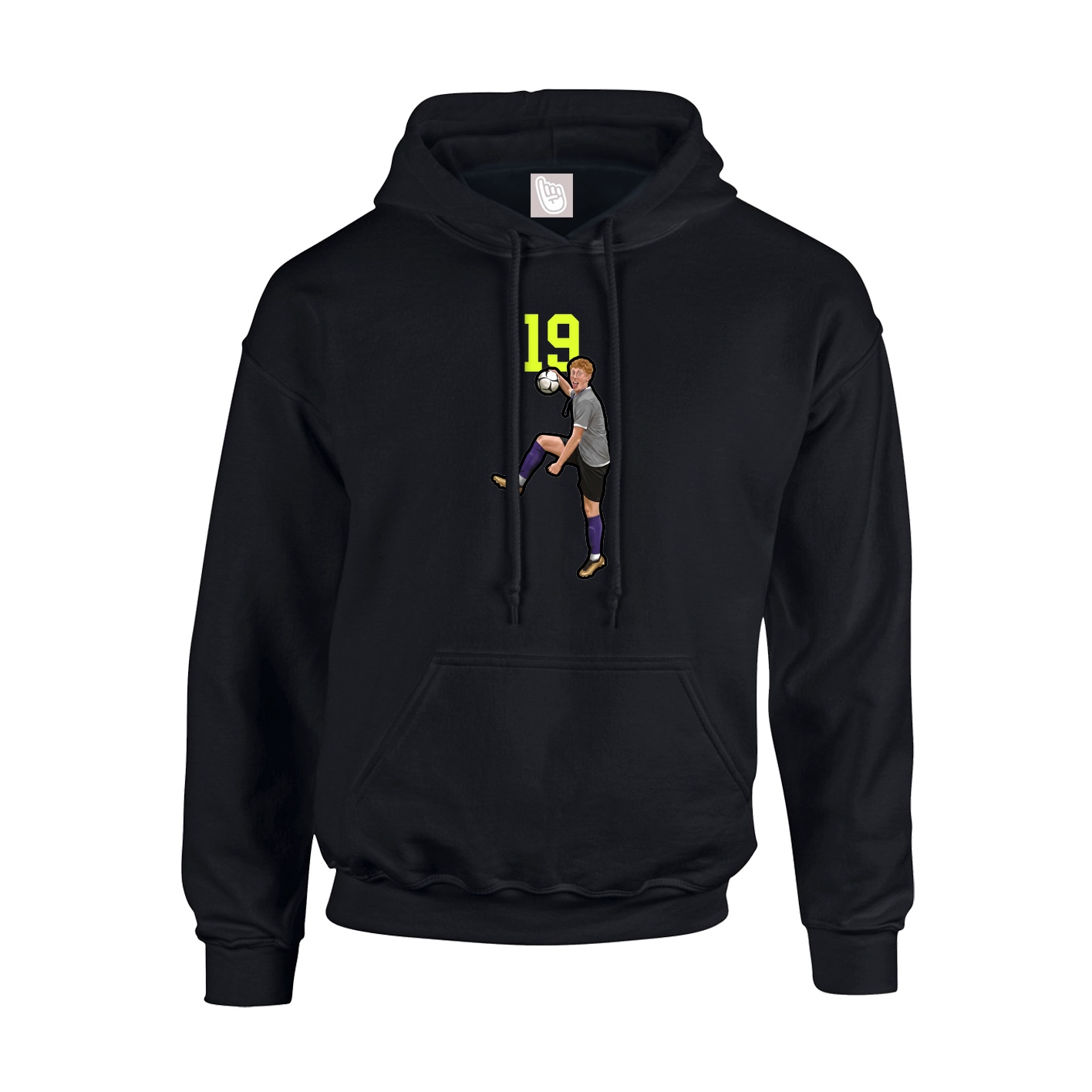 Youth Hoodie — Number Top in Black