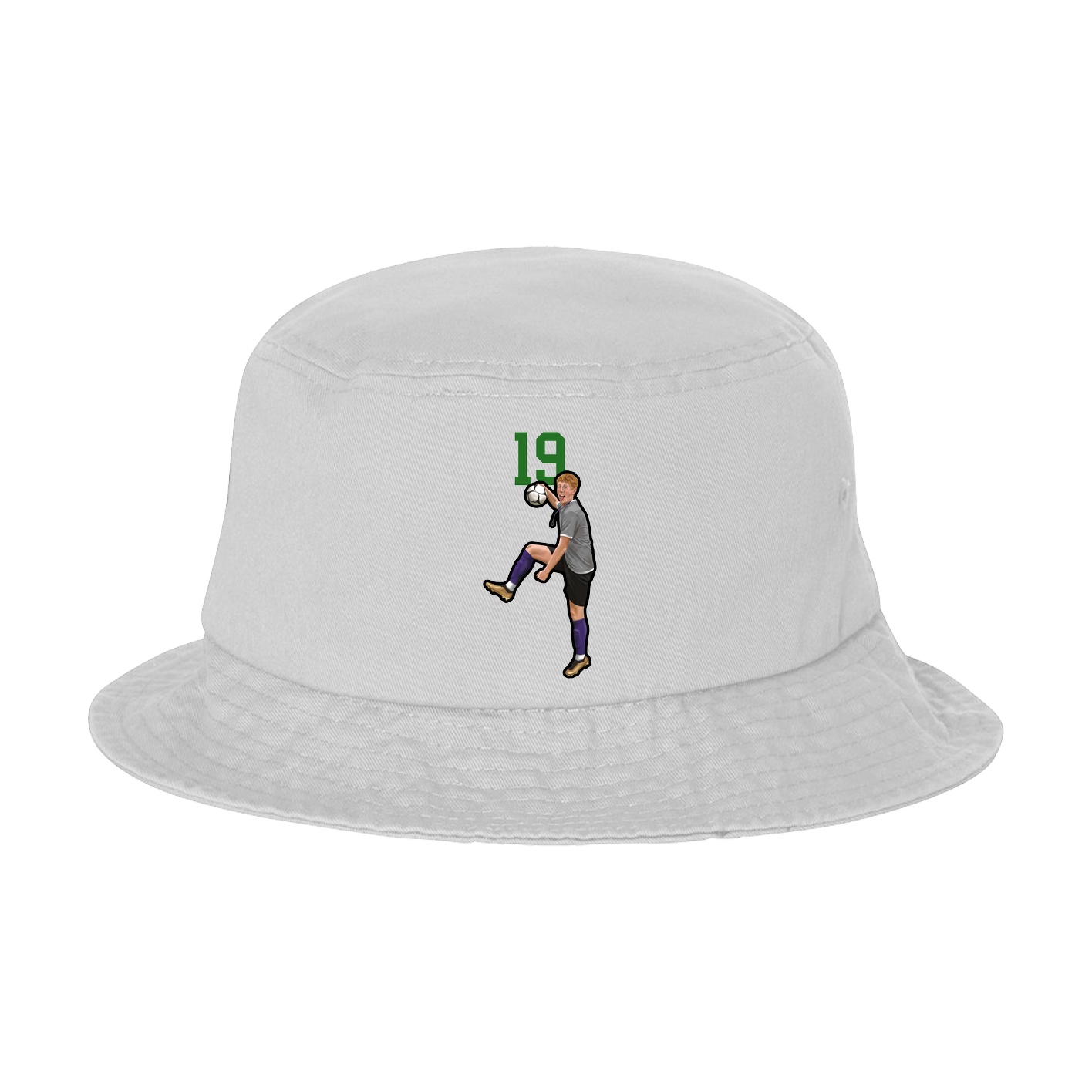 Bucket Cap — Number Top in White