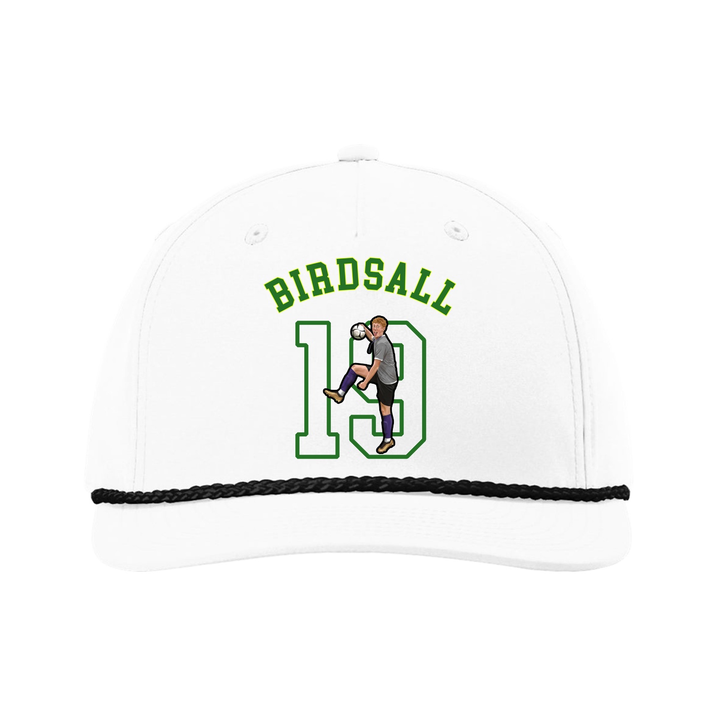 Five-Panel Classic Rope Cap — Shirsey Arch in White