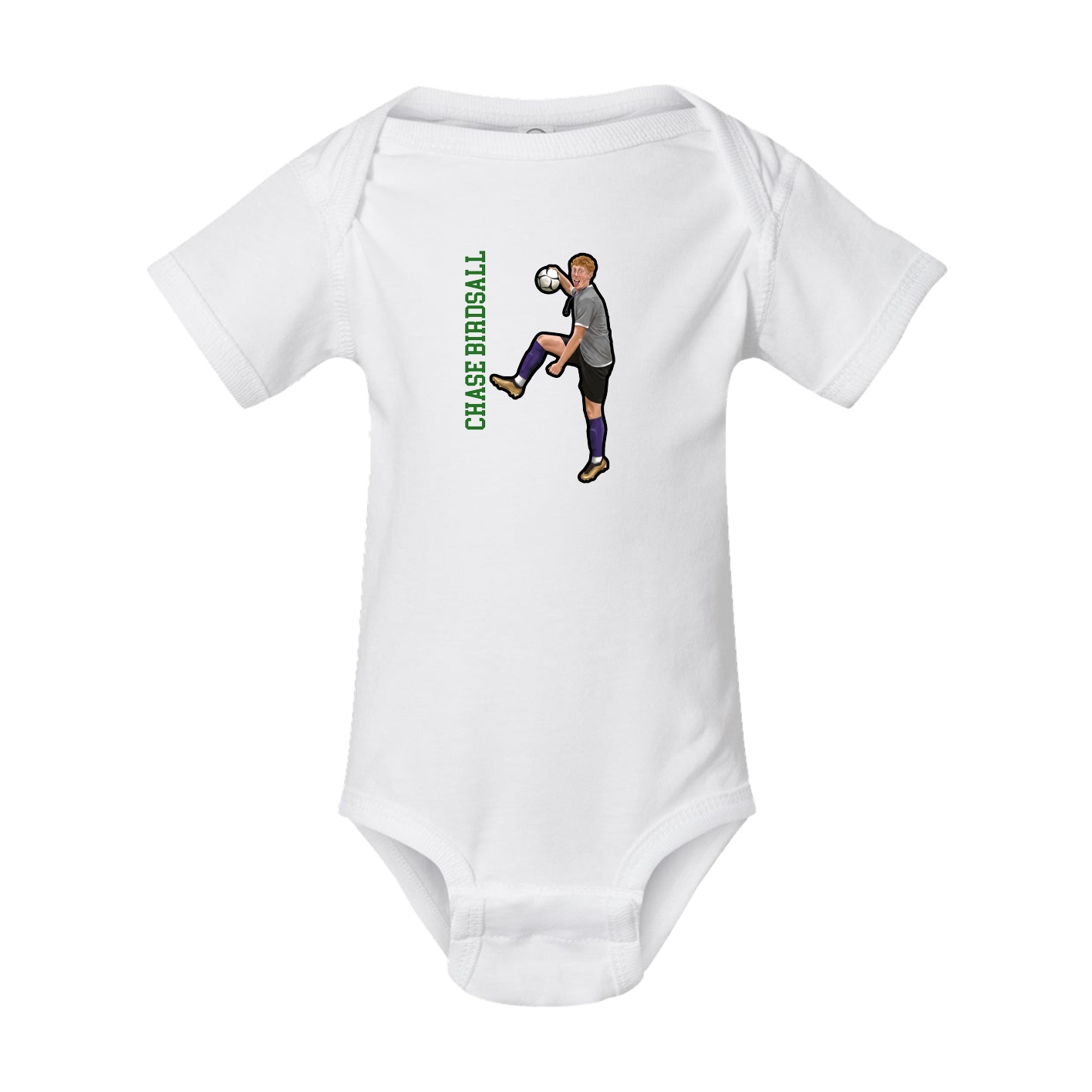 Baby Onesie — Name Vertical in White