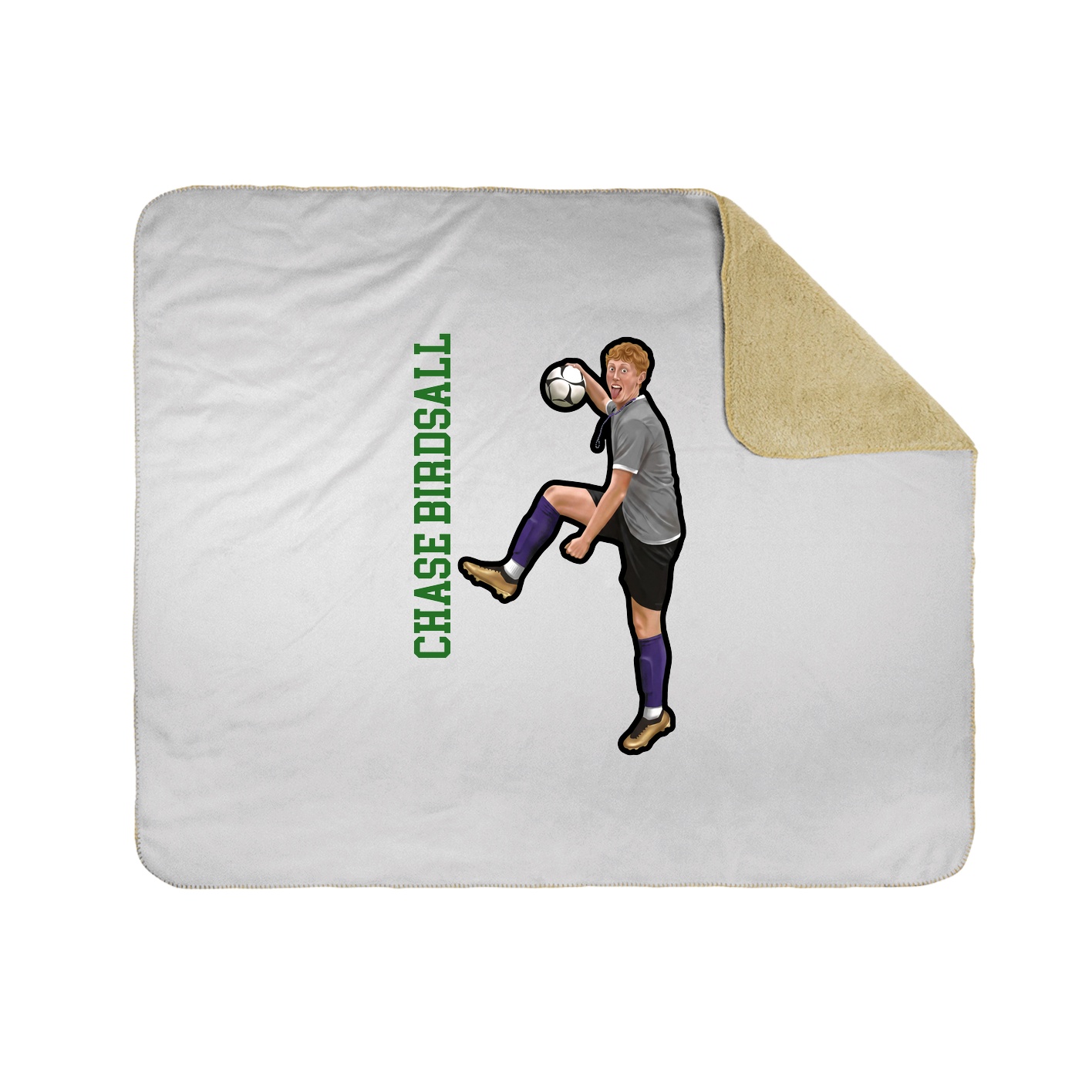 Throw Blanket — Name Vertical in White