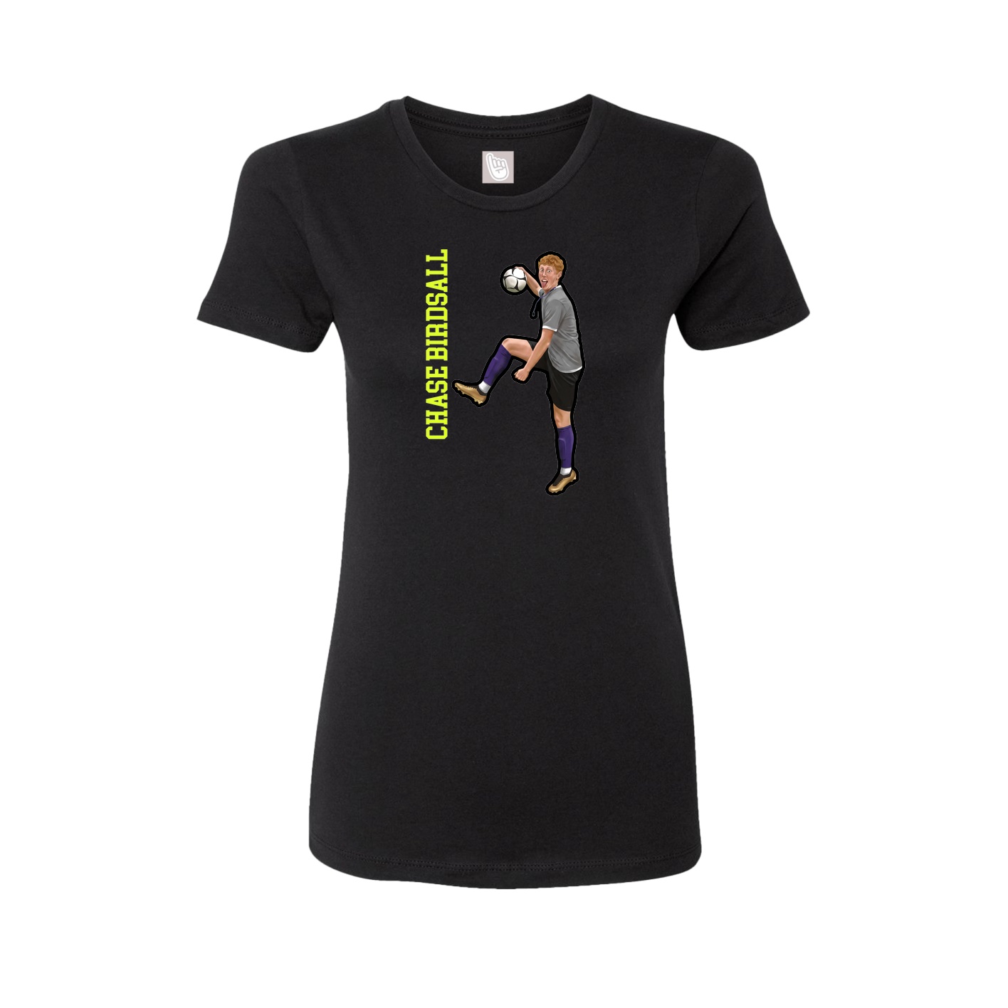 Fitted Women's Tee — Name Vertical in Black