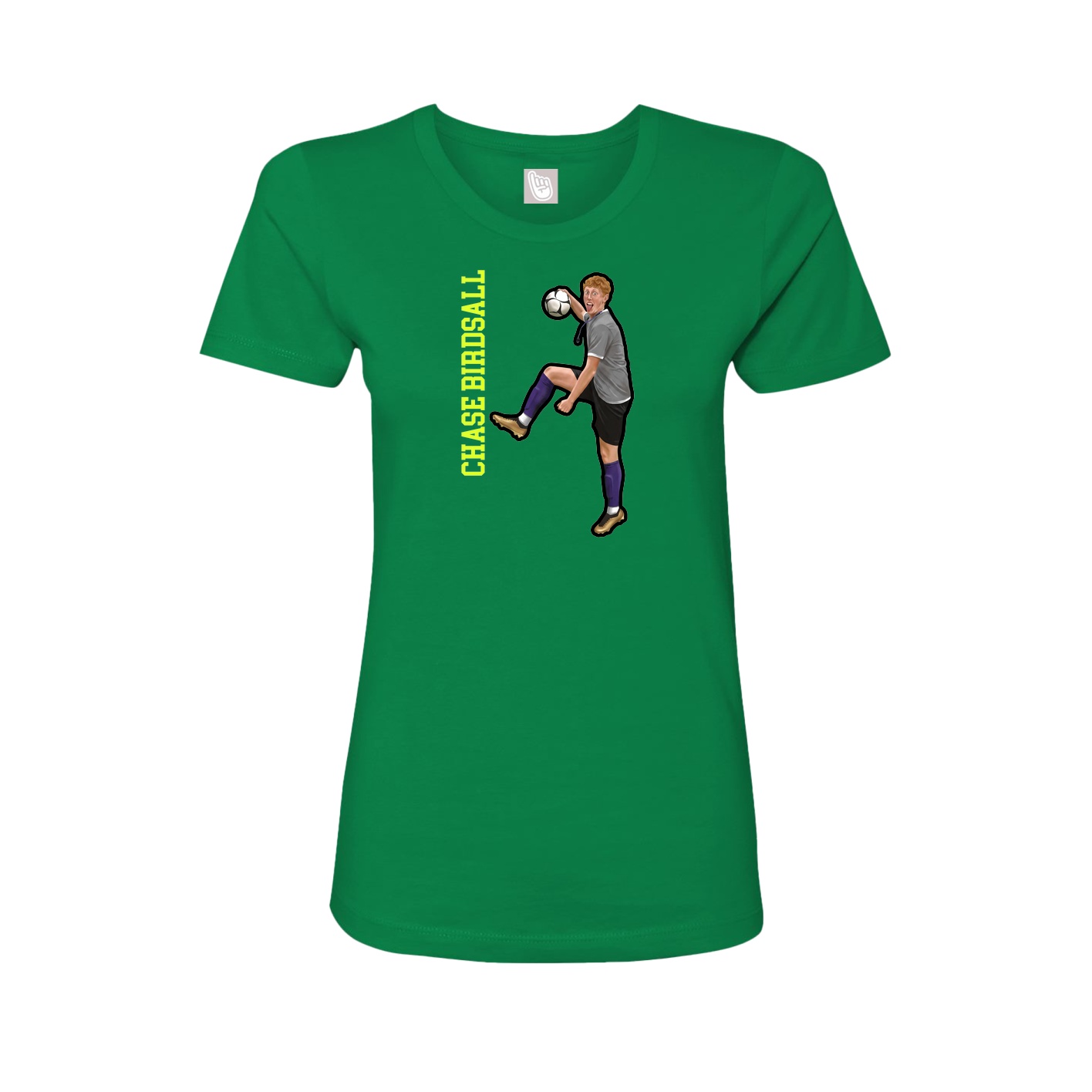 Womens Tee — Name Vertical in Green