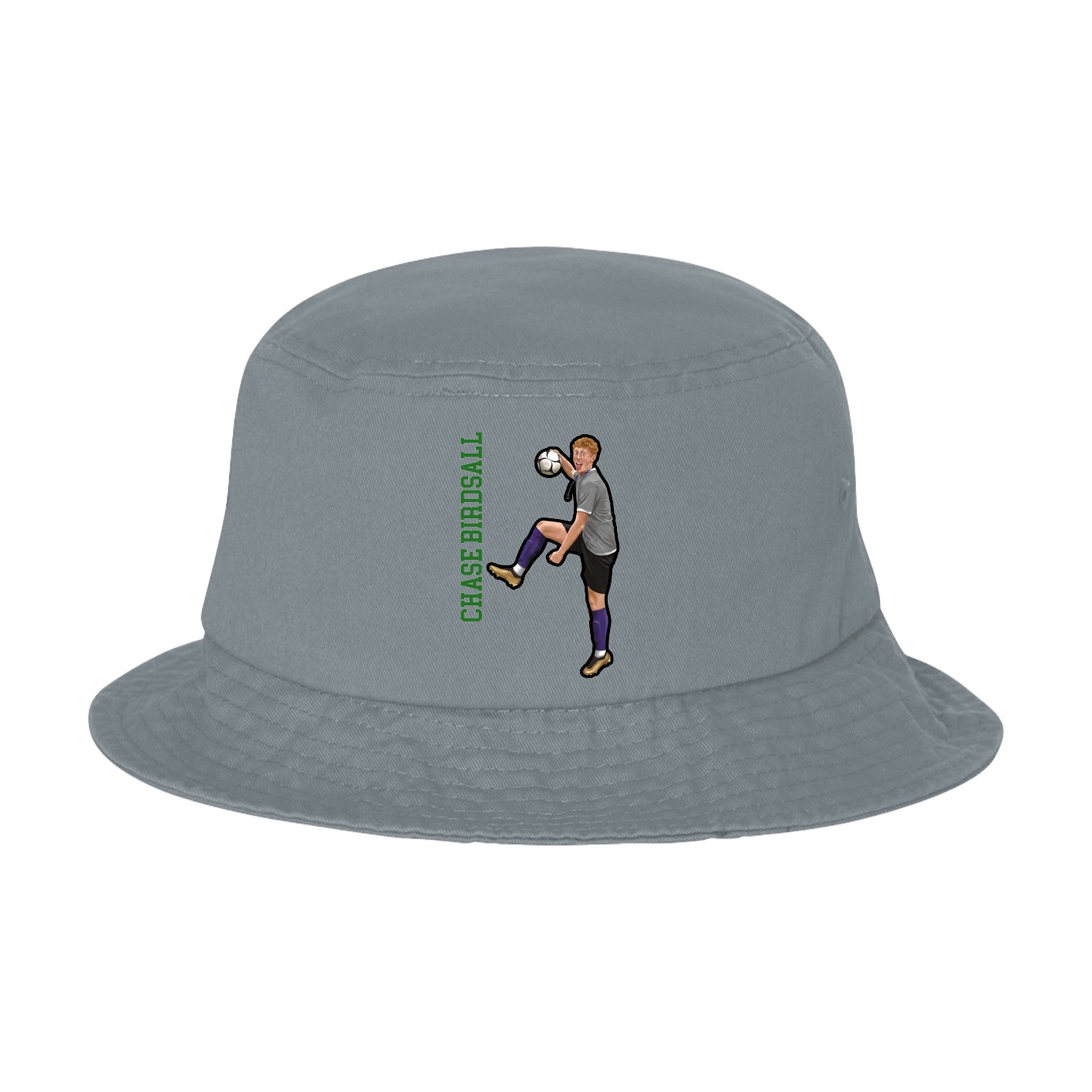 Bucket Cap — Name Vertical in Grey