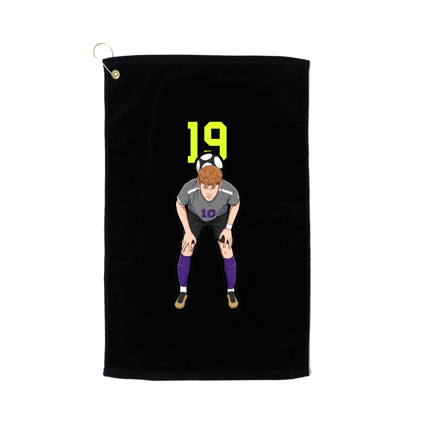 Golf Towel — Number Top in Black
