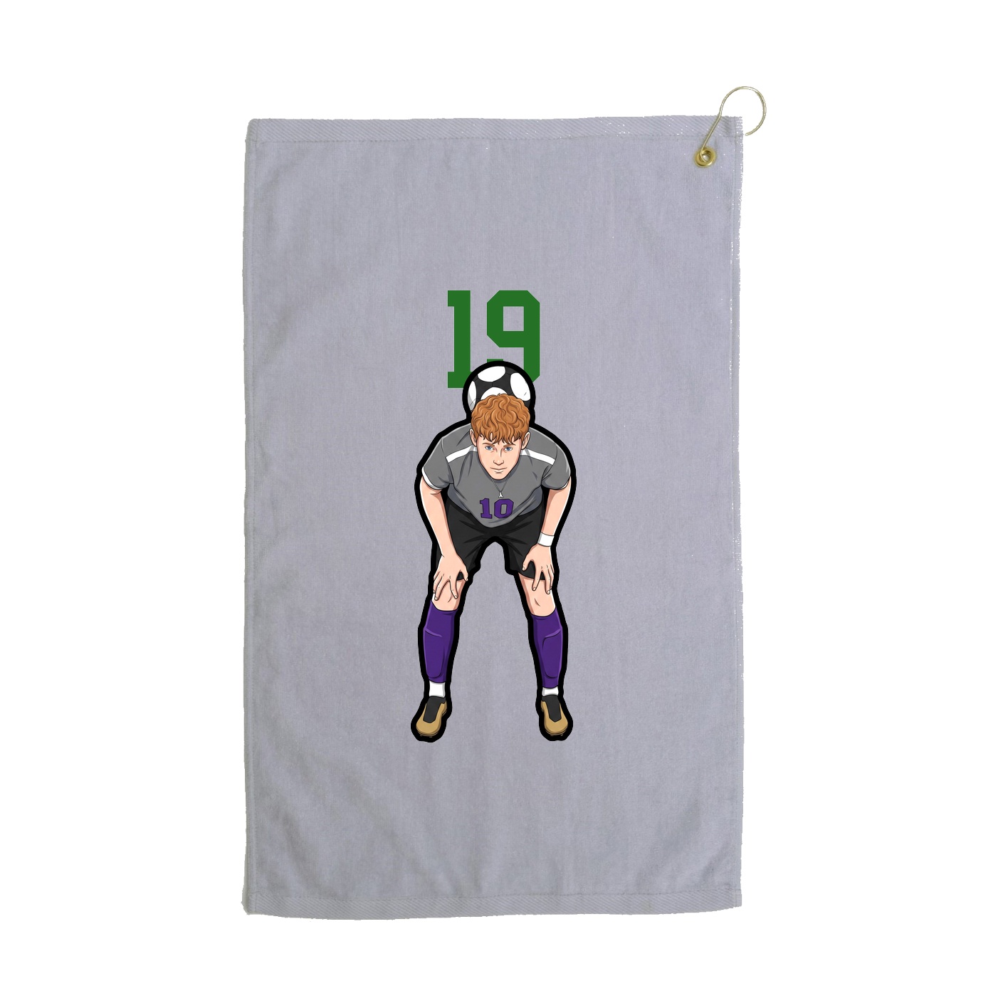 Golf Towel — Number Top in Grey