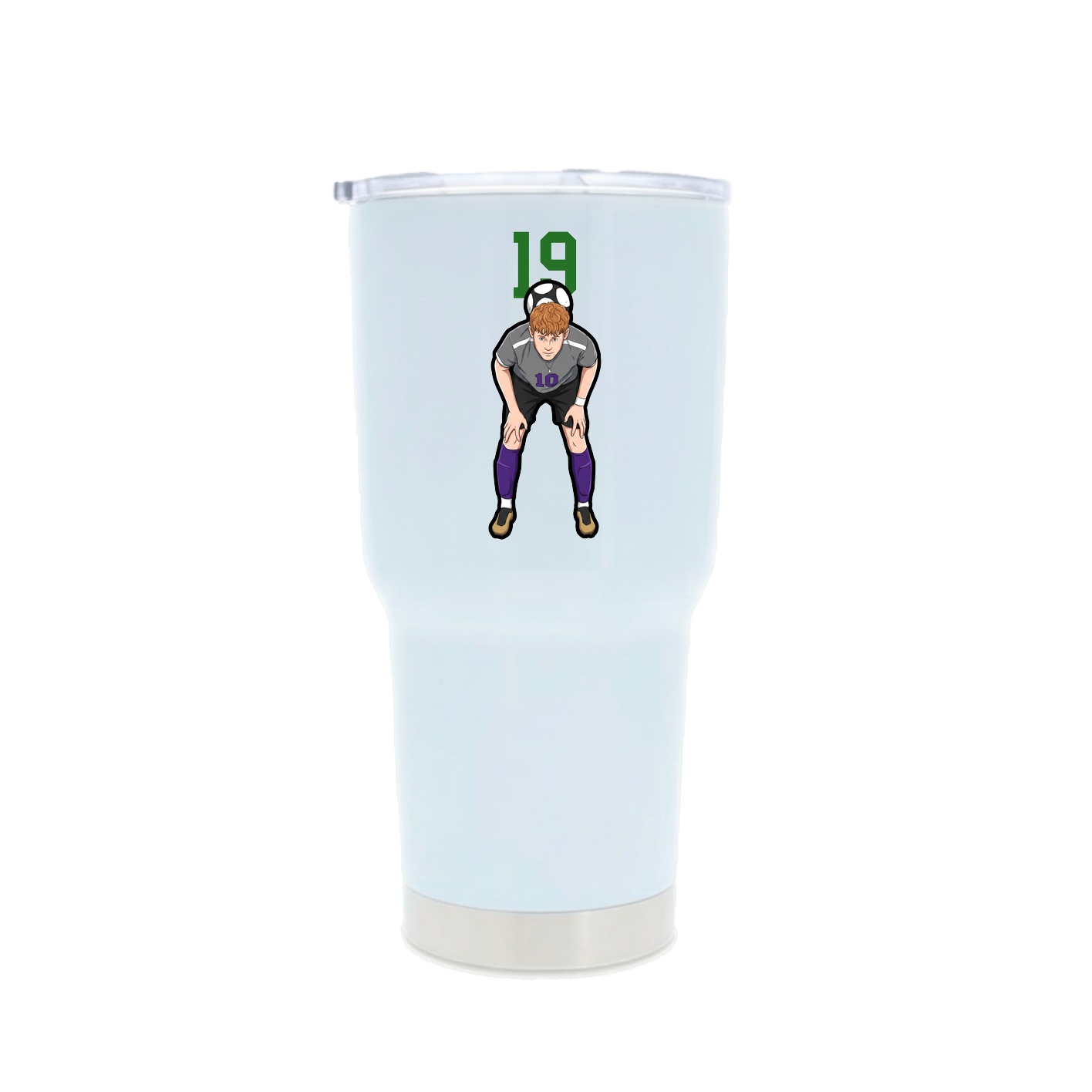 30oz Stainless Steel Tumbler — Number Top in White